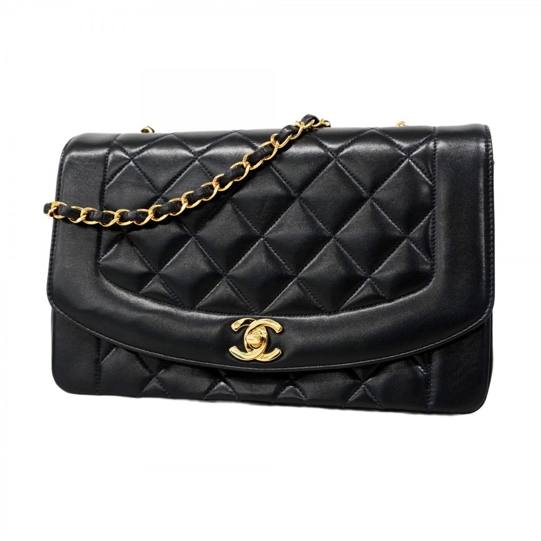 Chanel Diana Matelasse Chain Shoulder Bag in Lambskin
