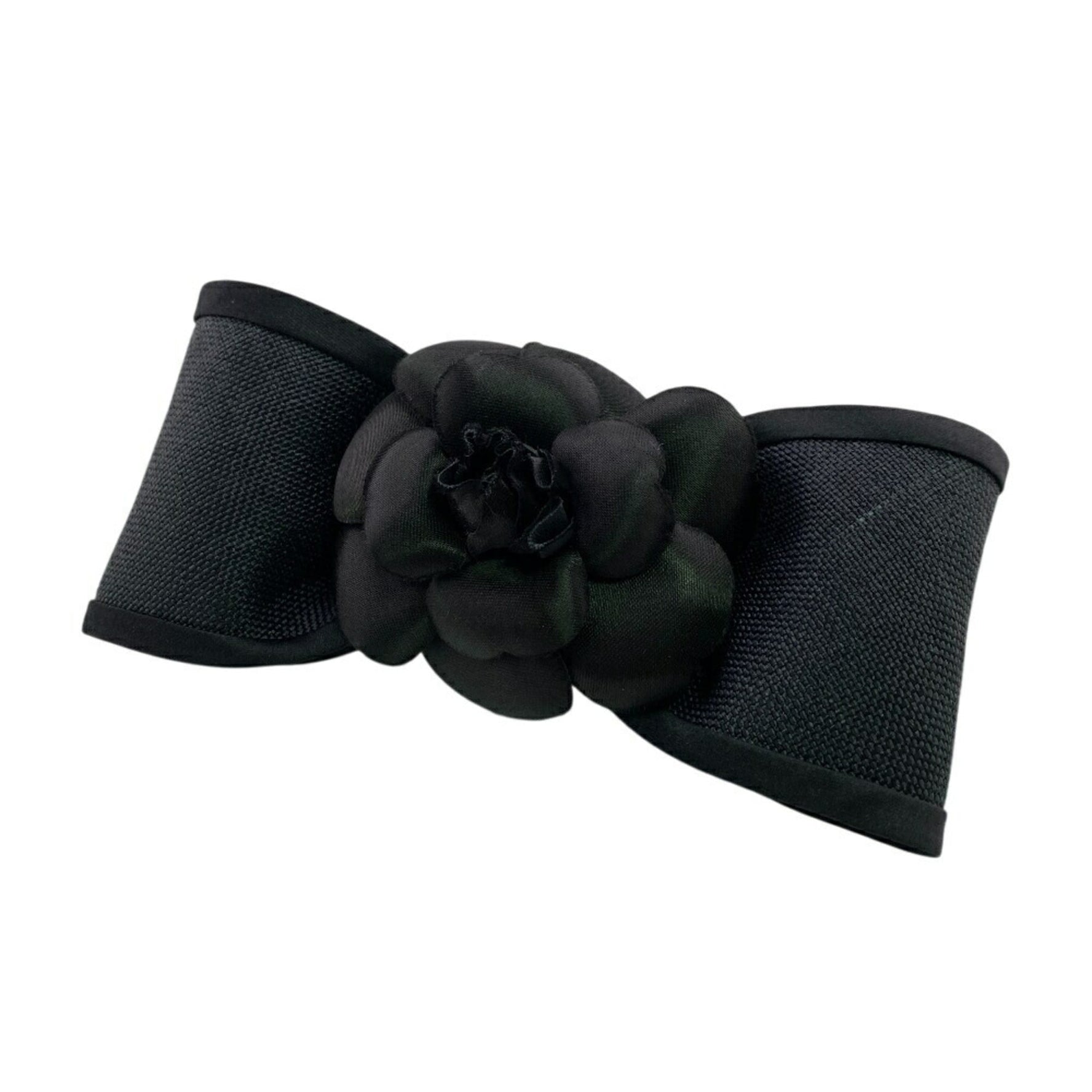 CHANEL Camellia Hair Barrette, Black