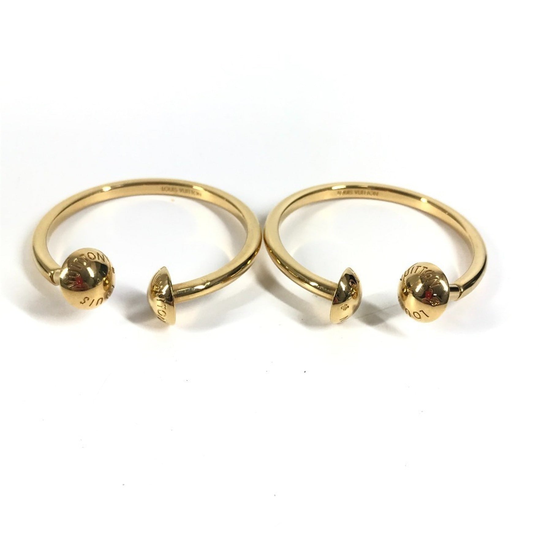 LOUIS VUITTON Monogram Creole Stud Loop Earrings, Metal, Men's and