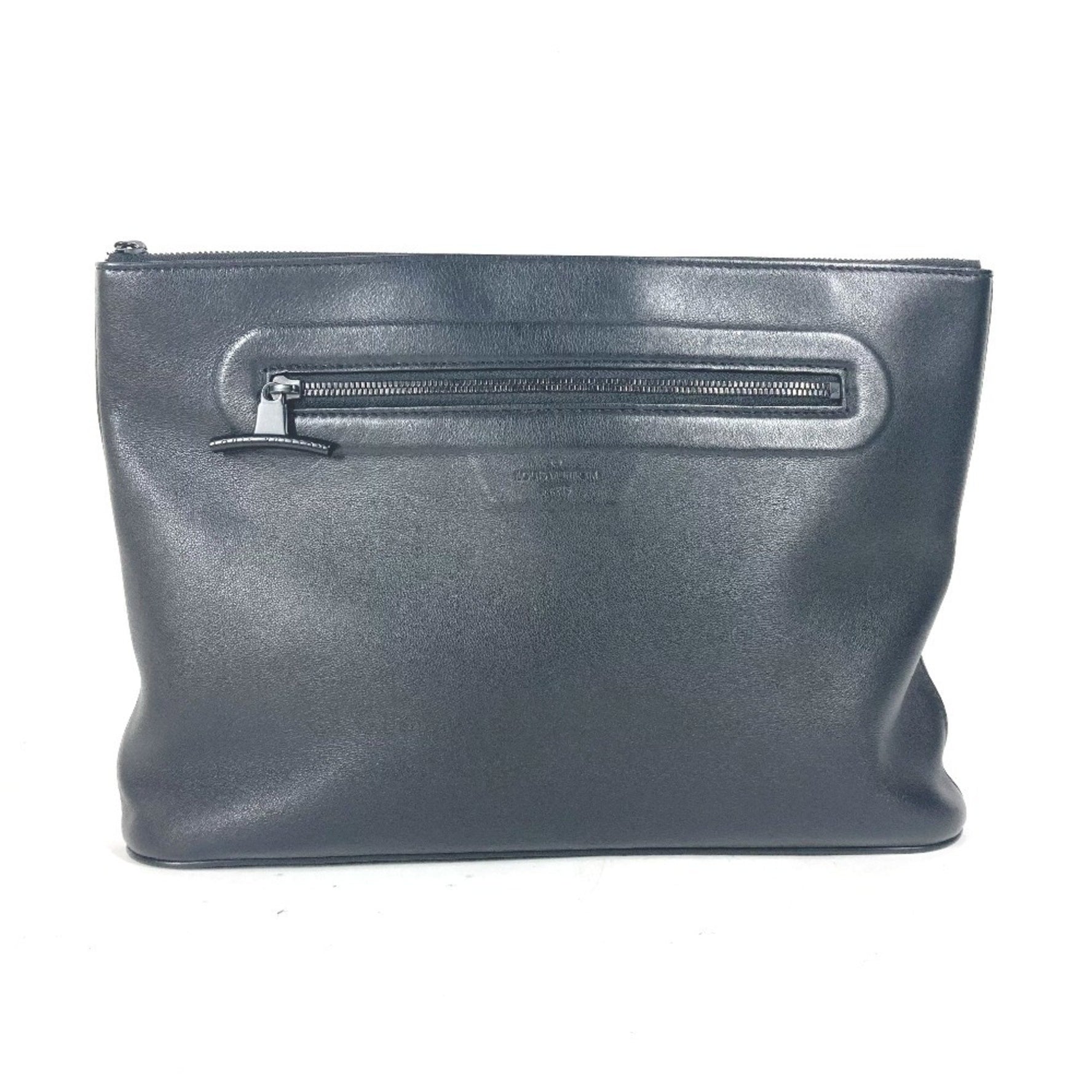 LOUIS VUITTON M63268 Dark Pochette Cosmos Pouch Clutch Bag Leather Men's Black