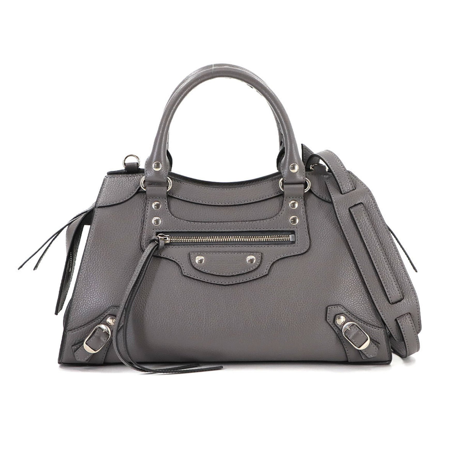 Balenciaga Neo Classic City S 2-way hand/shoulder bag in grey leather (638521)