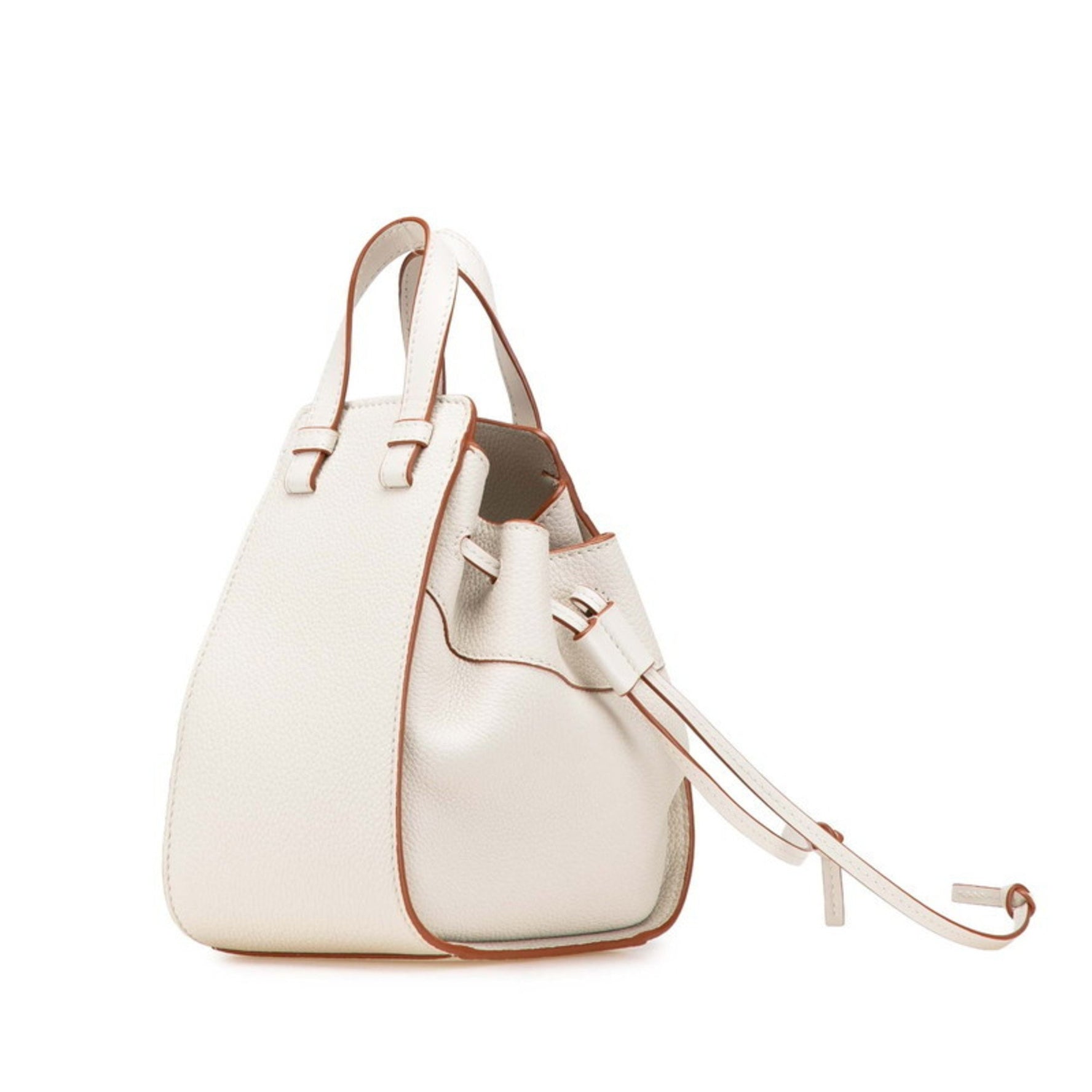 LOEWE Anagram Hammock Mini Handbag/Shoulder Bag, 2-Way, White Leather, Women's