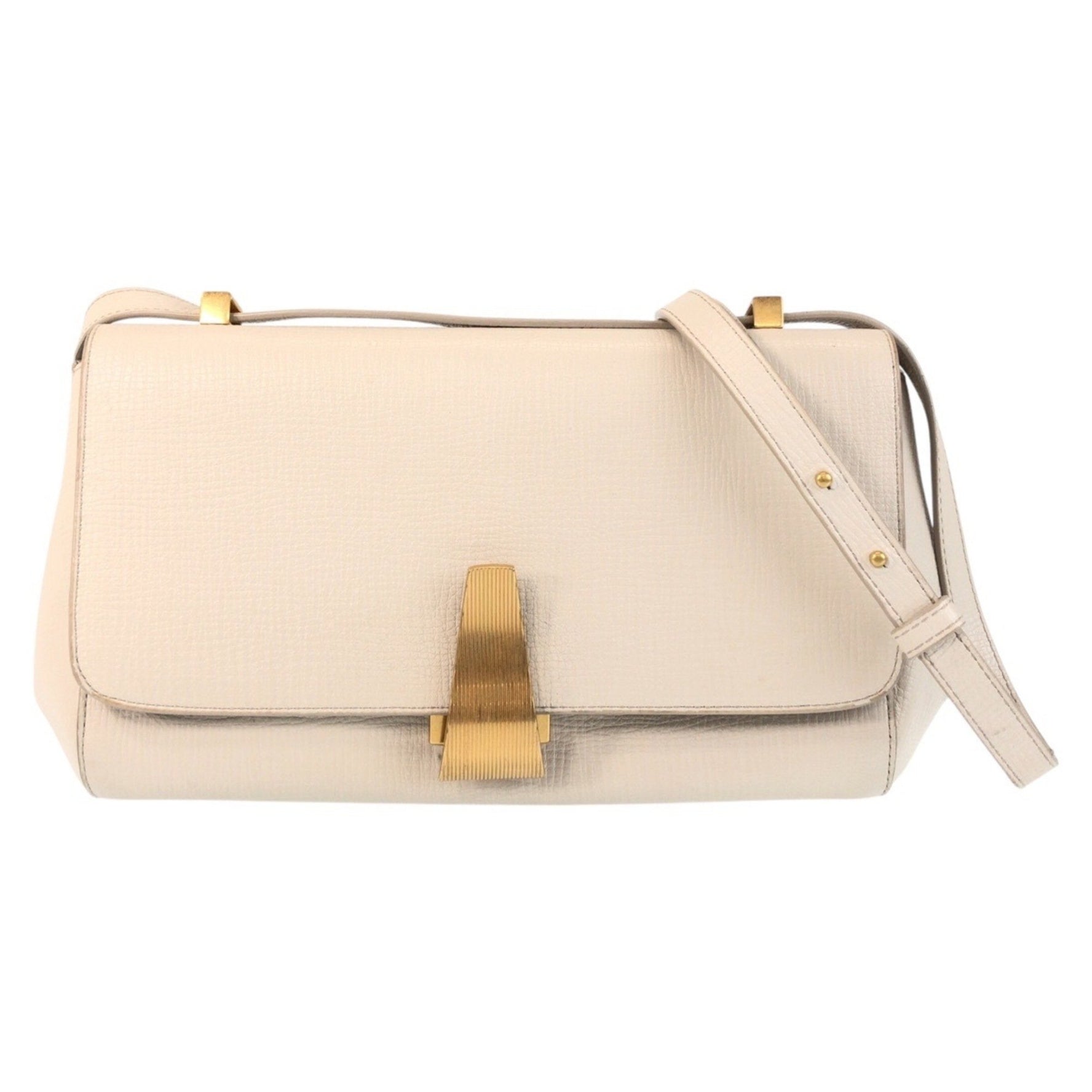 BOTTEGA VENETA The Angle Paramellato Gold Hardware Leather Shoulder Bag