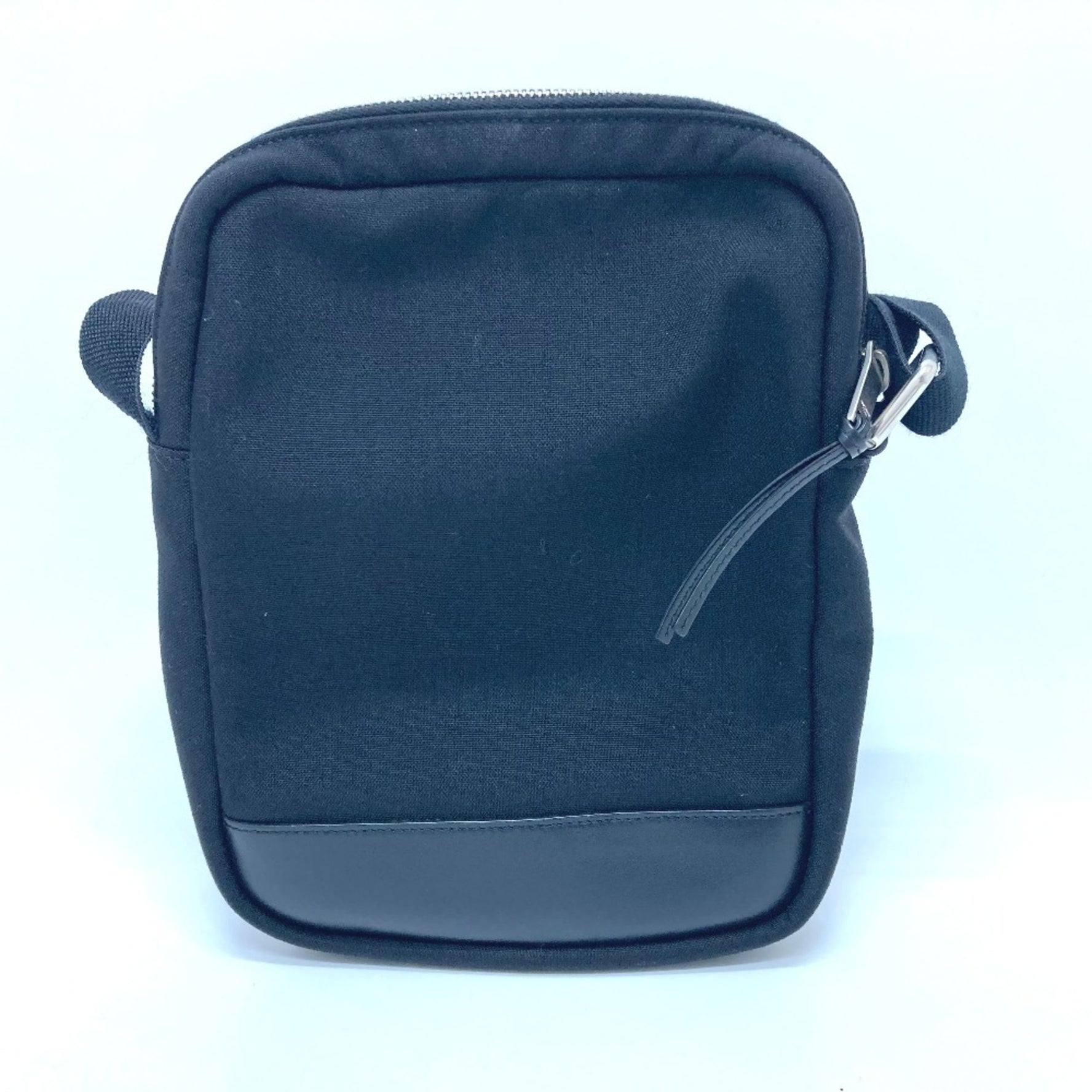 SAINT LAURENT Saint Laurent logo plate shoulder bag, crossbody canvas, leather, ladies, black