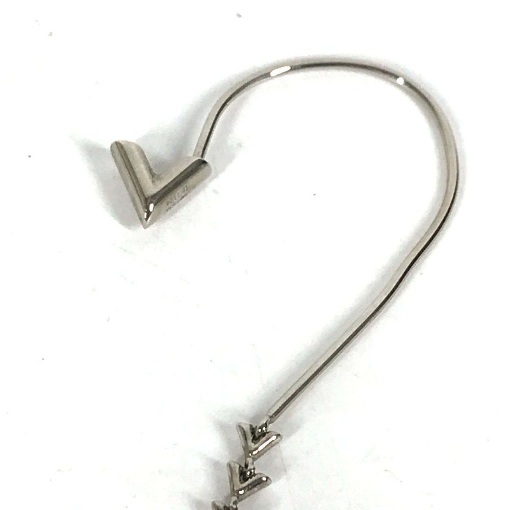 LOUIS VUITTON MP1536 Petit Essentiel Earrings, Rhinestone and Metal, Silver, for Women