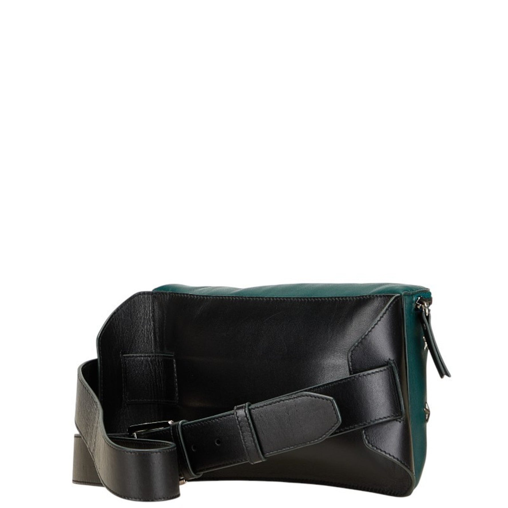 Jimmy Choo Star Studs Body Bag/Waist Bag in Green and Black Leather