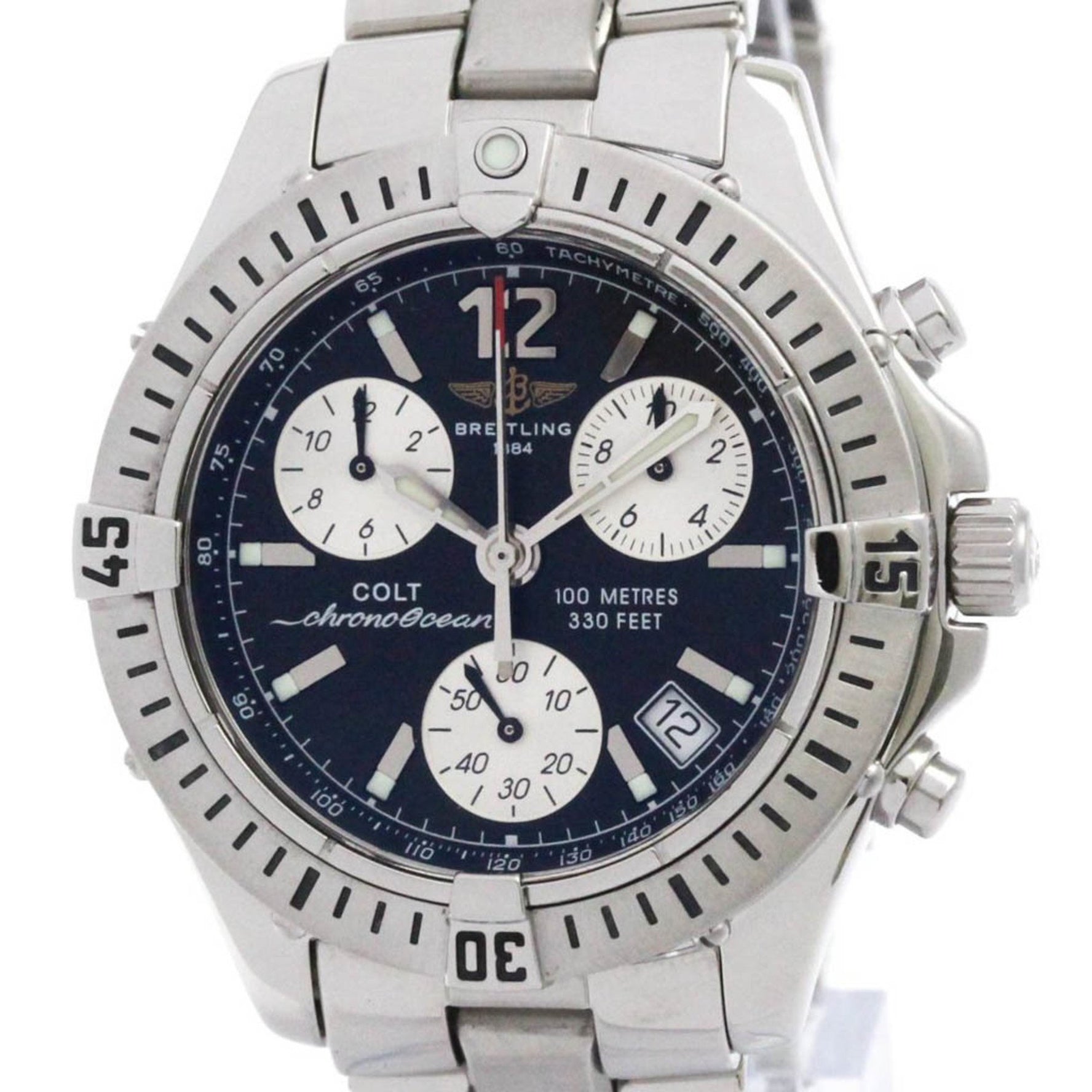 BREITLING Colt Chrono Ocean Steel Quartz Watch Polished