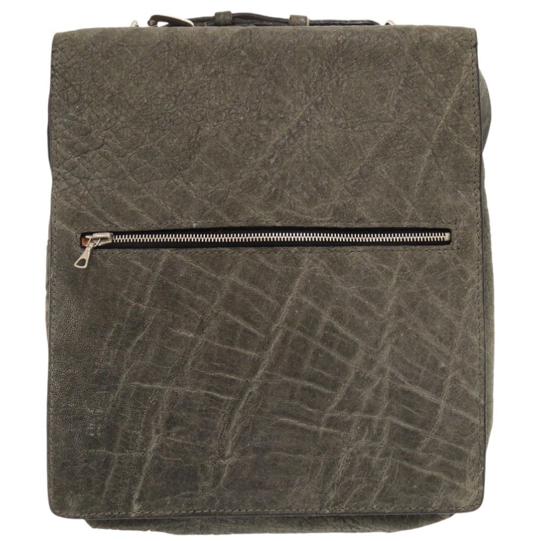 Valextra Elephant Leather Crossbody Shoulder Bag, Vintage Khaki, 1532