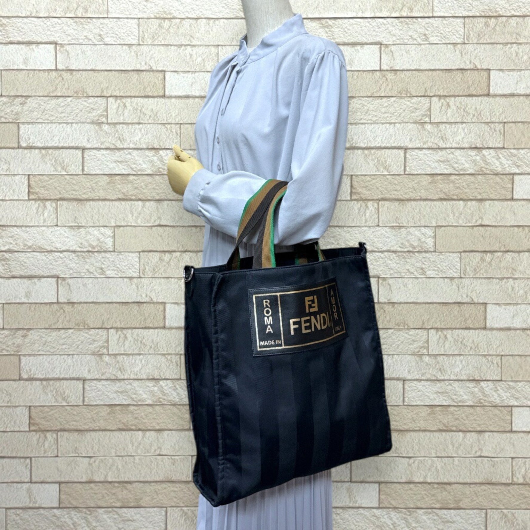 FENDI Pecan Tote Bag Nylon Unisex