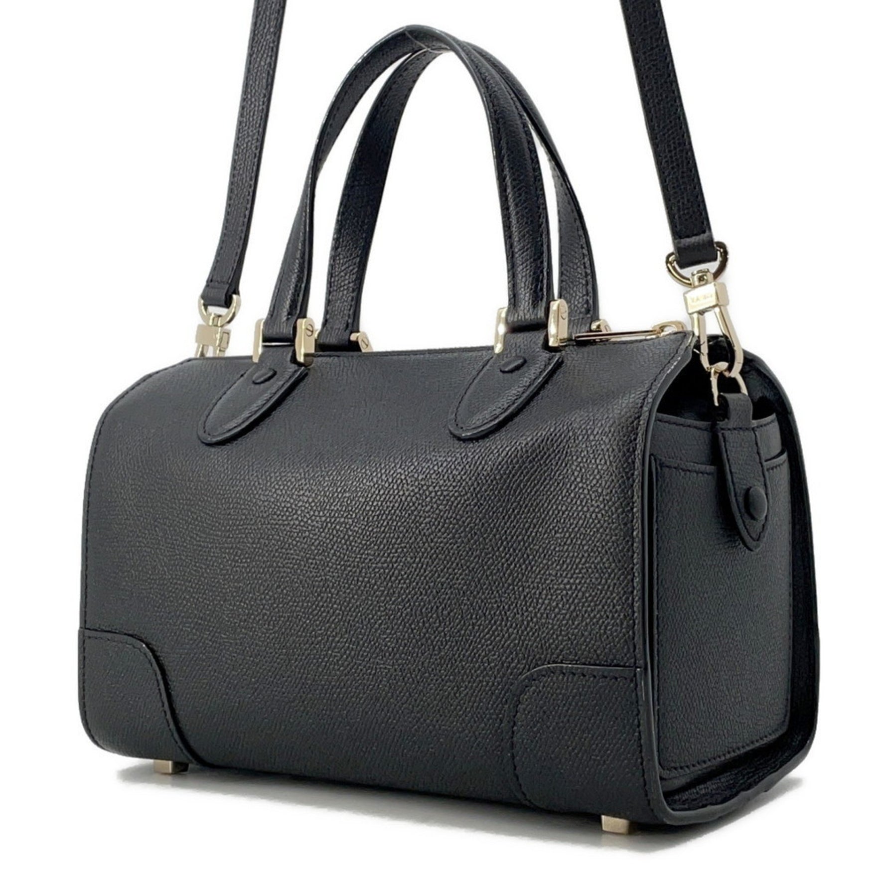 Valextra Handbag Babila Mini Leather WBBB0031028LOC99NN Shoulder Bag Black