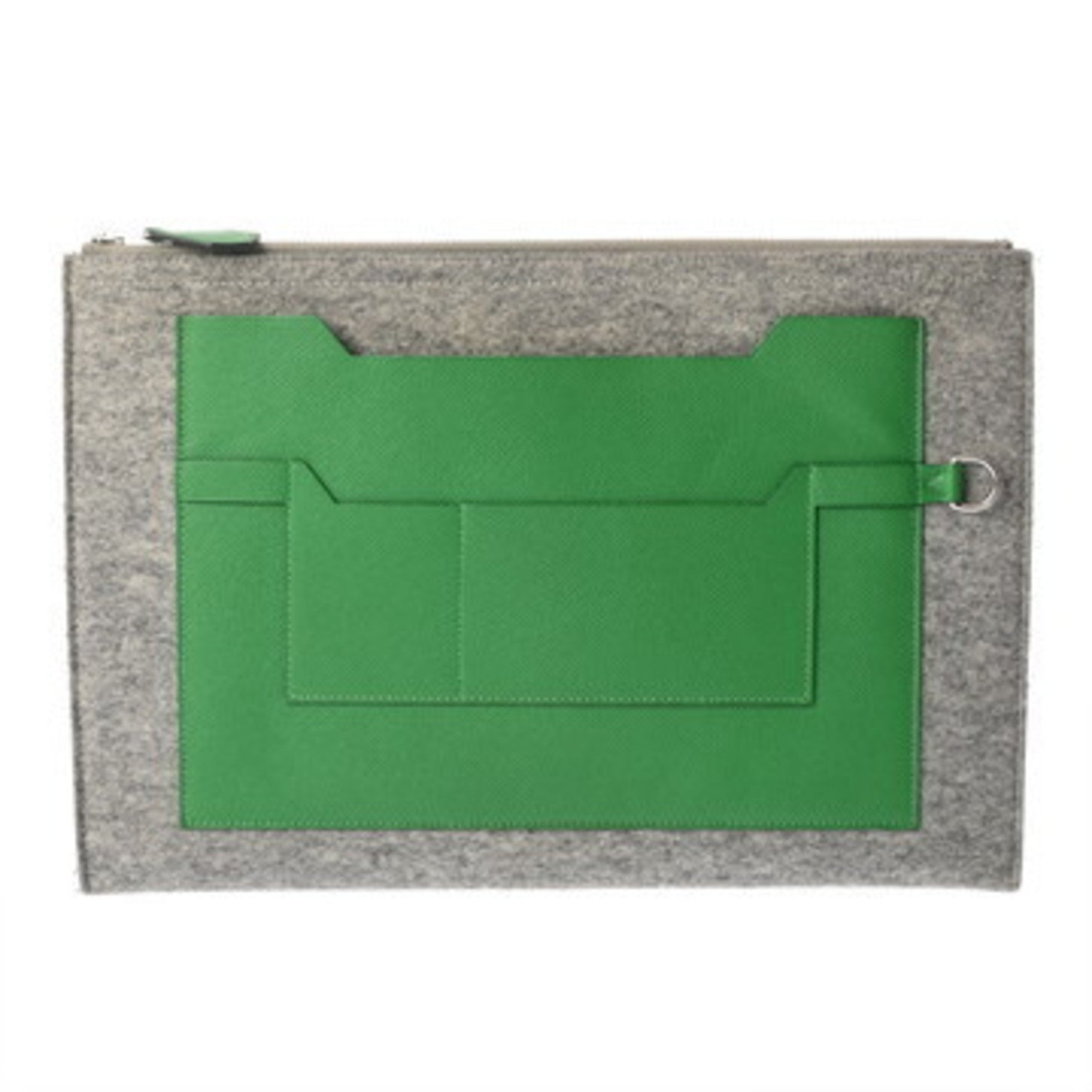 HERMES Toudou 37 Gray Green A Stamp (circa 2017) Men's/Women's Felt Epsom Clutch Bag Rank Pre-owned Ginzo