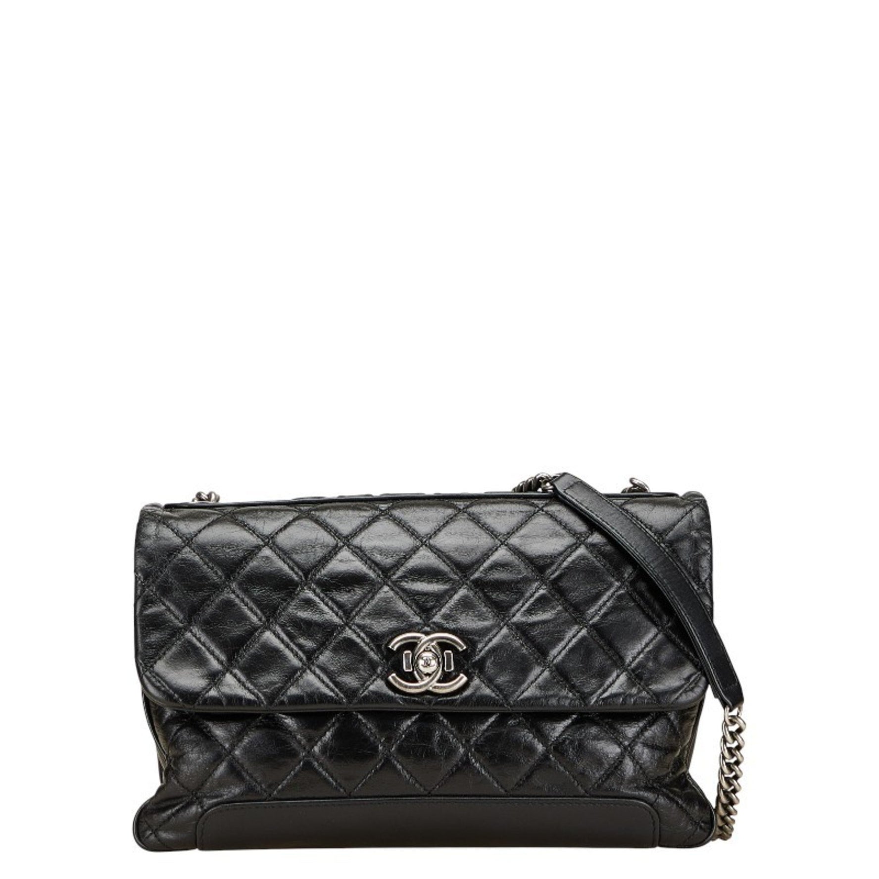 CHANEL Coco Mark Matelasse Crossbody Chain Shoulder Bag in Leather