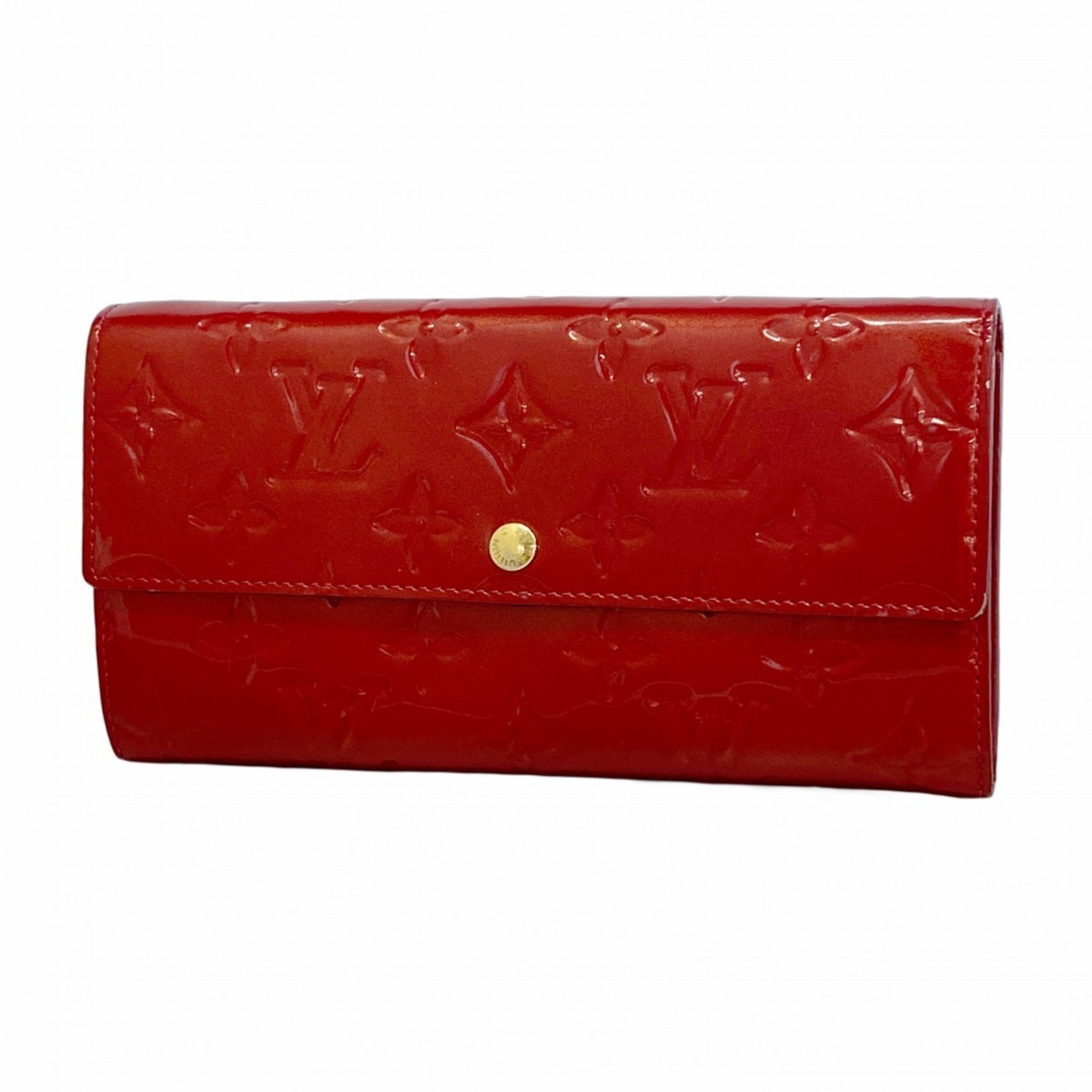 Louis Vuitton Vernis Portefeuille Sarah Long Wallet M93530 Pomme d'Amour Women's P1149335