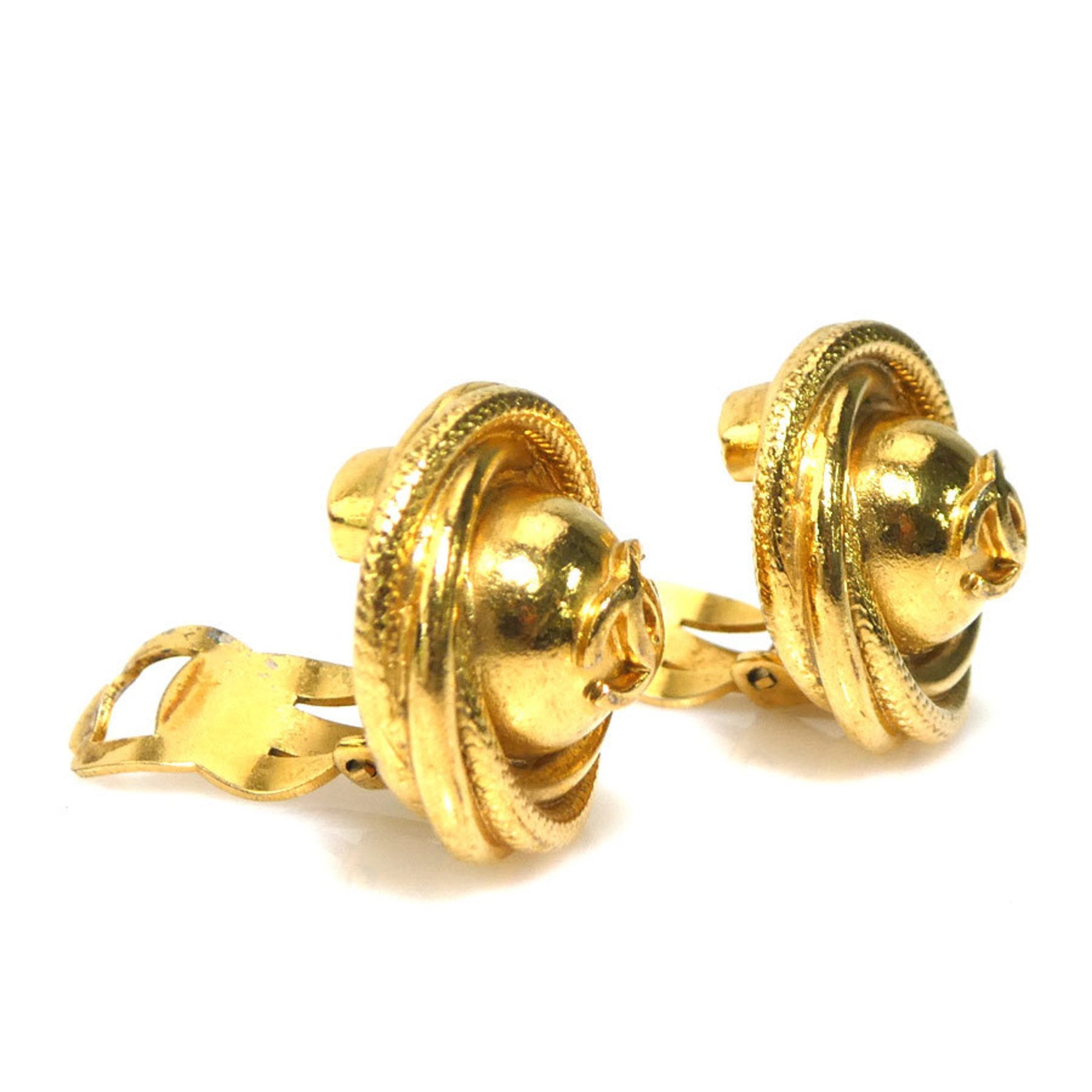CHANEL Coco Mark Metal Gold Earrings for Women e60767g