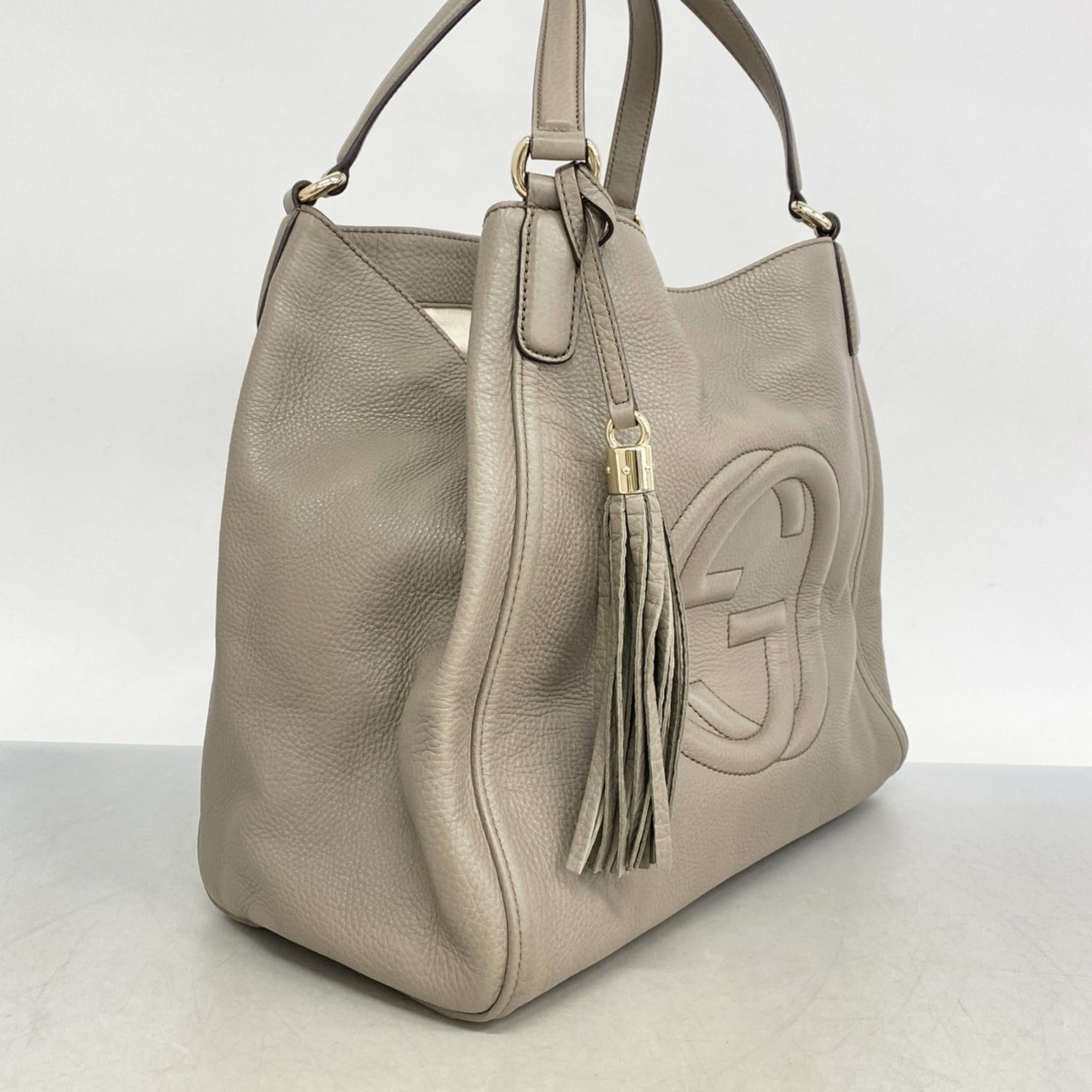 Gucci Tote Bag Leather Champagne