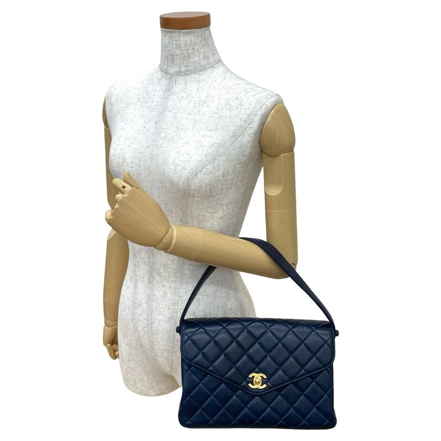 CHANEL Matelasse Coco Mark Lambskin Double-Face Leather Handbag