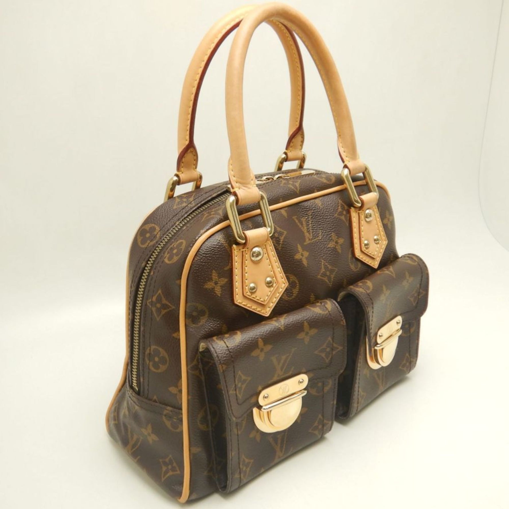 LOUIS VUITTON Monogram Manhattan PM M40026 Handbag Brown