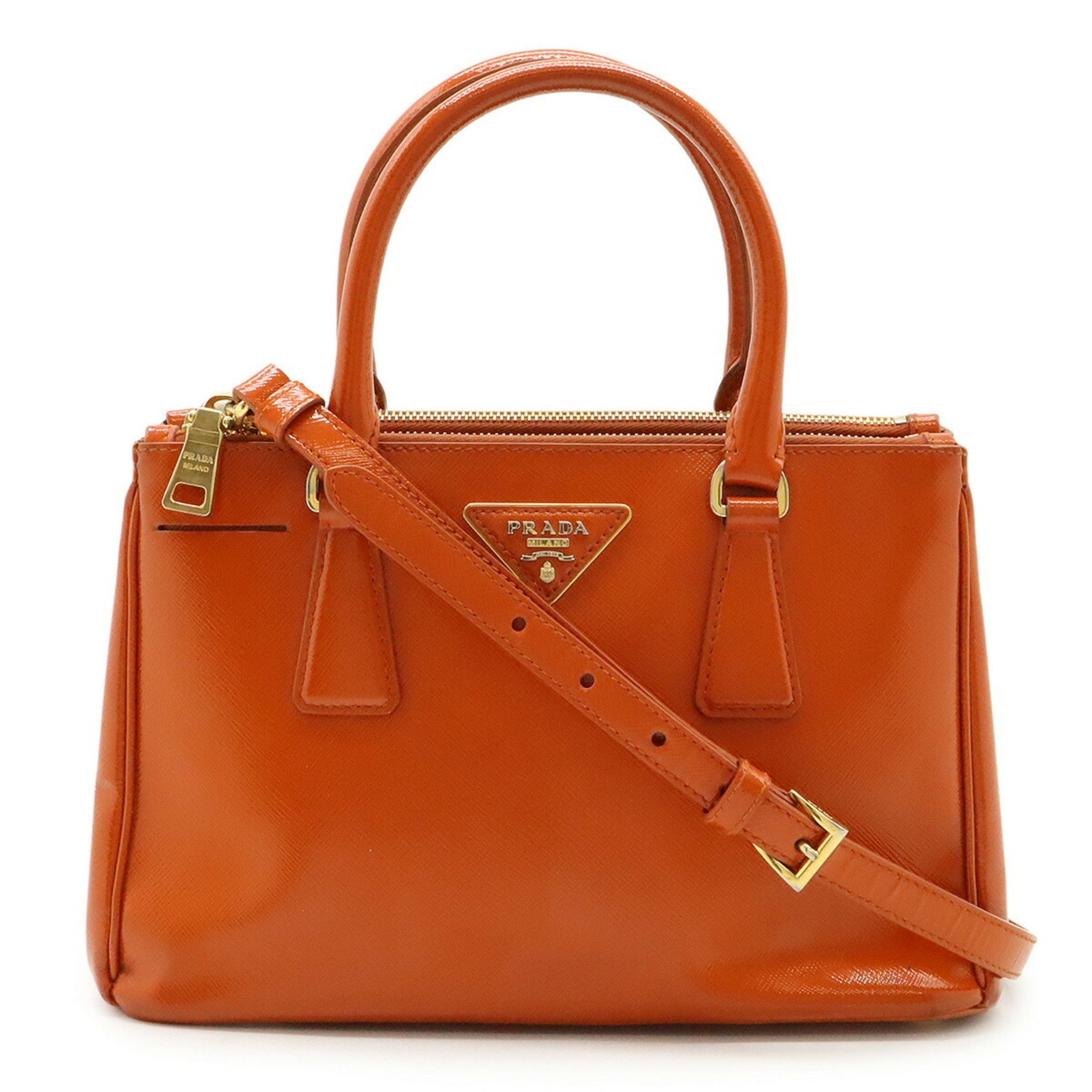 PRADA Galleria handbag/shoulder bag in SAFFIANO VERNIC enamel and patent leather