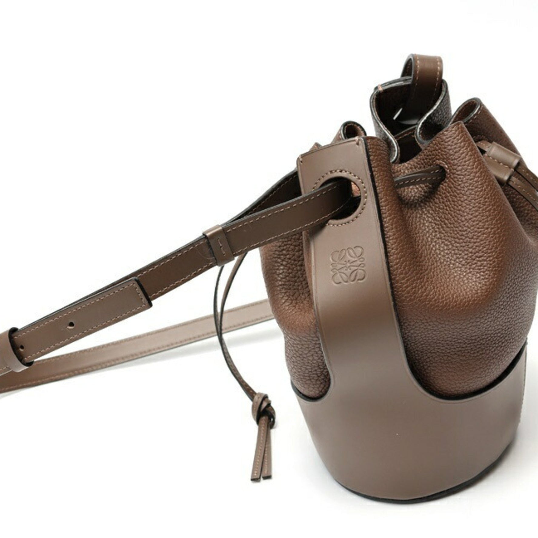 LOEWE Balloon Bag Small Shoulder Leather Dark Brown
