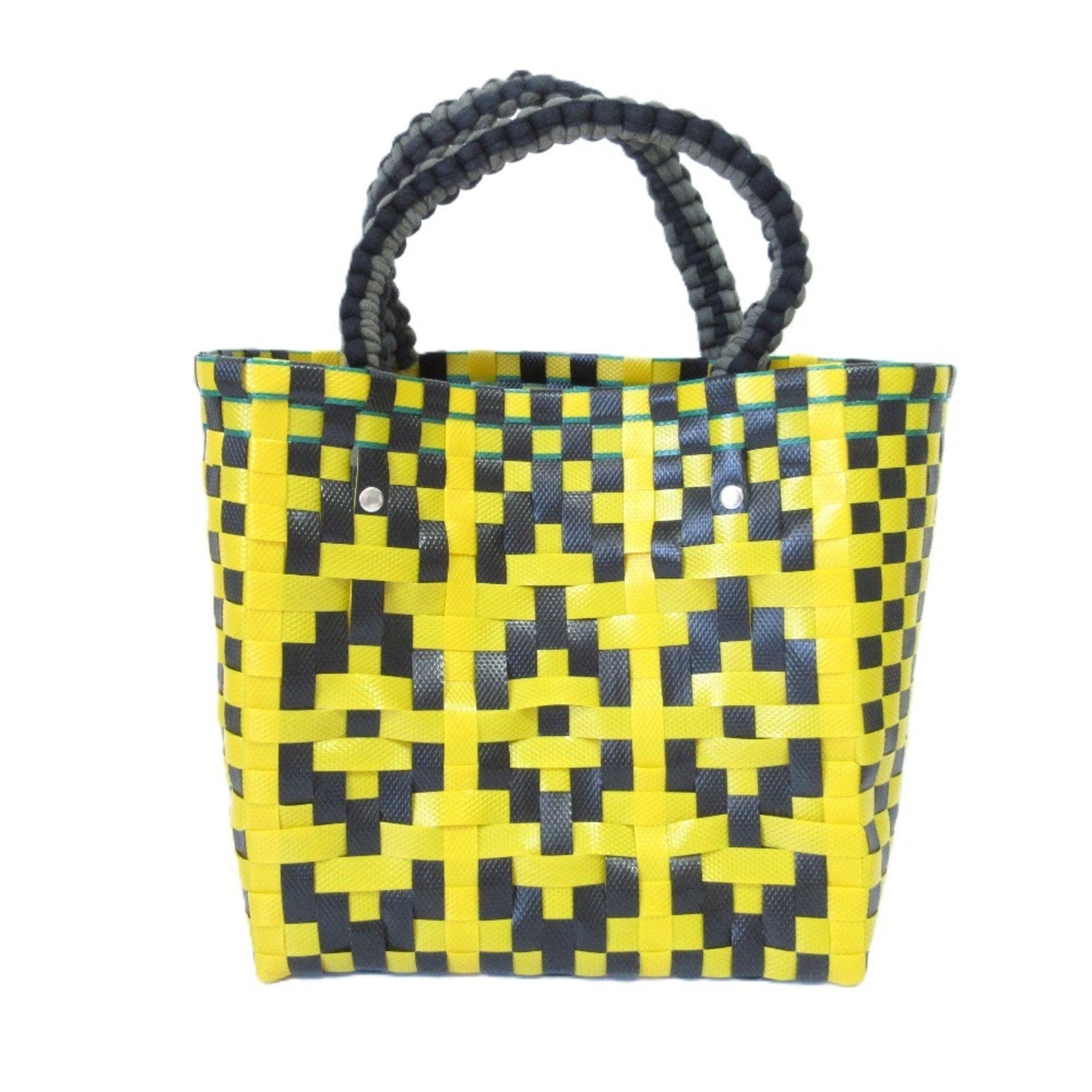 MARNI Flower Market Picnic Bag, Basket Handbag, Yellow, Black, Women's