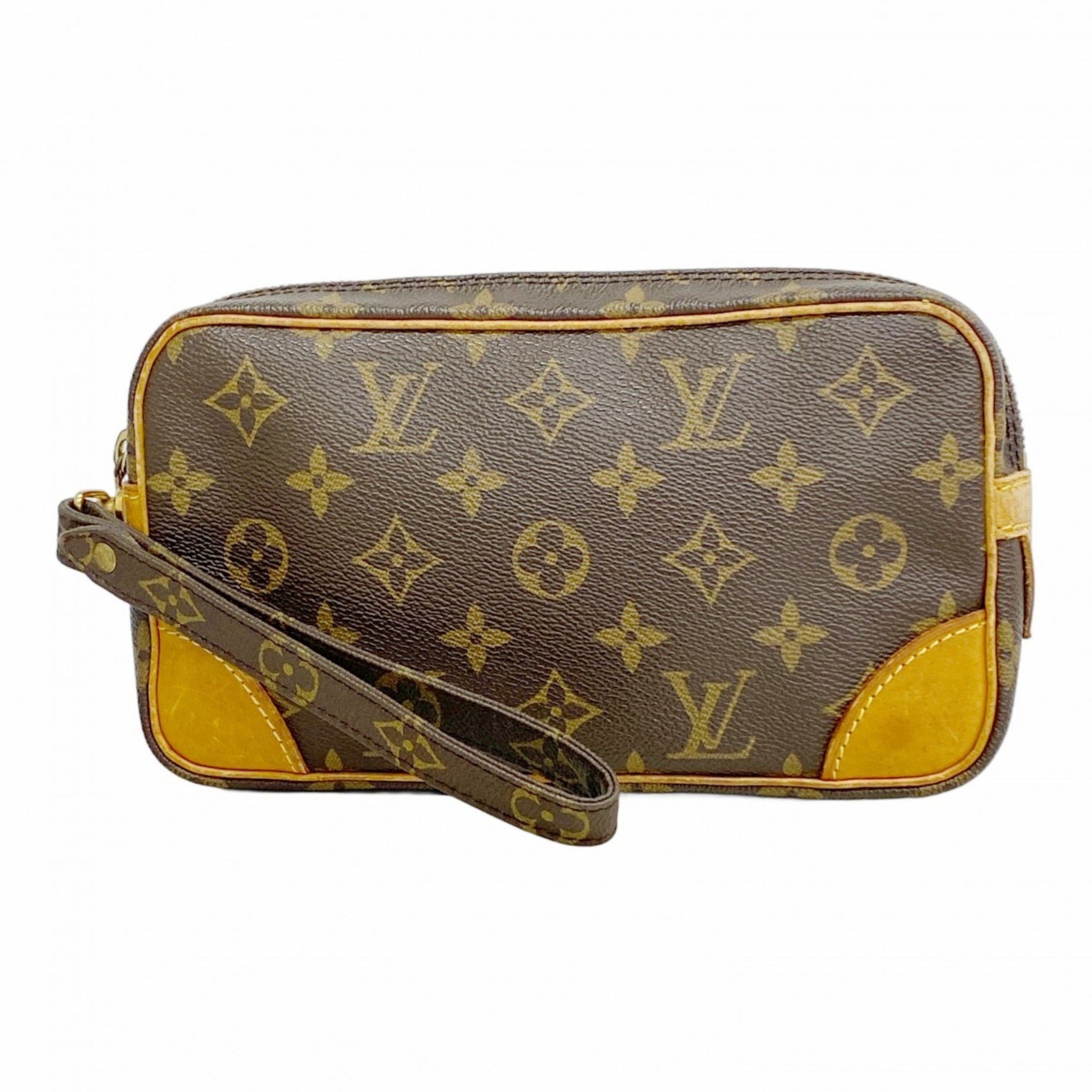 Louis Vuitton Monogram Marly Dragonne PM Clutch Bag M51827 Brown Men's
