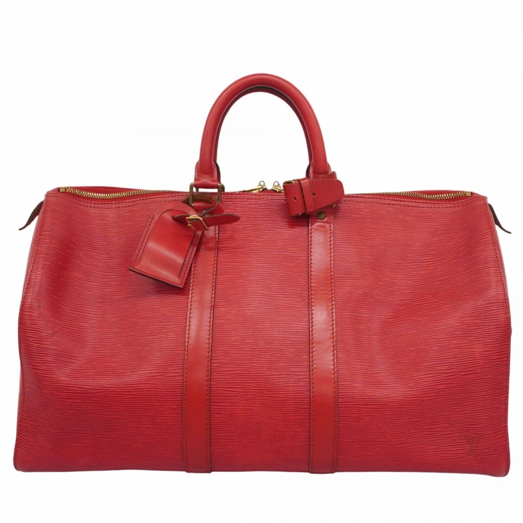 Louis Vuitton Epi Keepall 45 Boston Bag Castilian Red for Men and Women