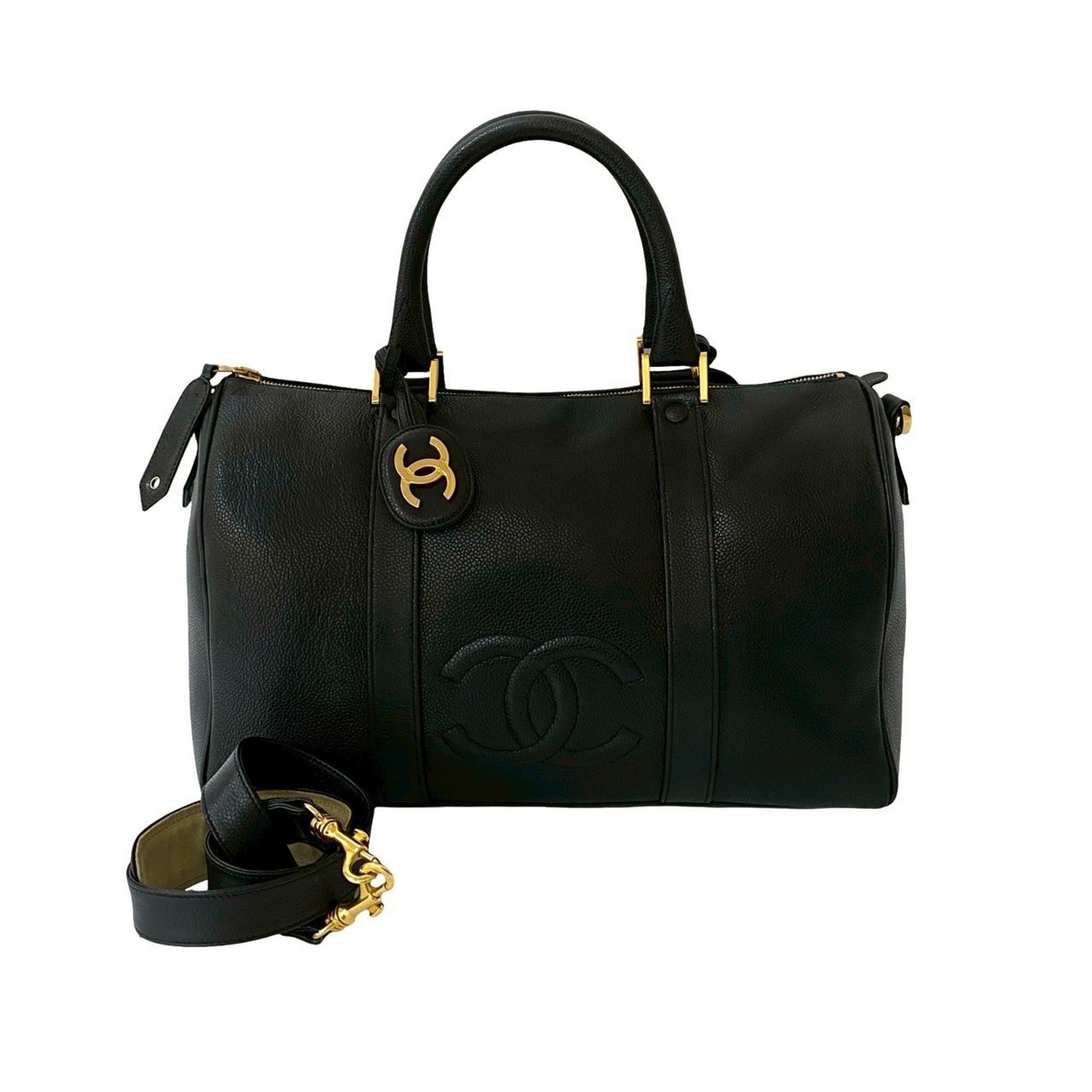 CHANEL Coco Caviar Leather Handbag/Shoulder Bag