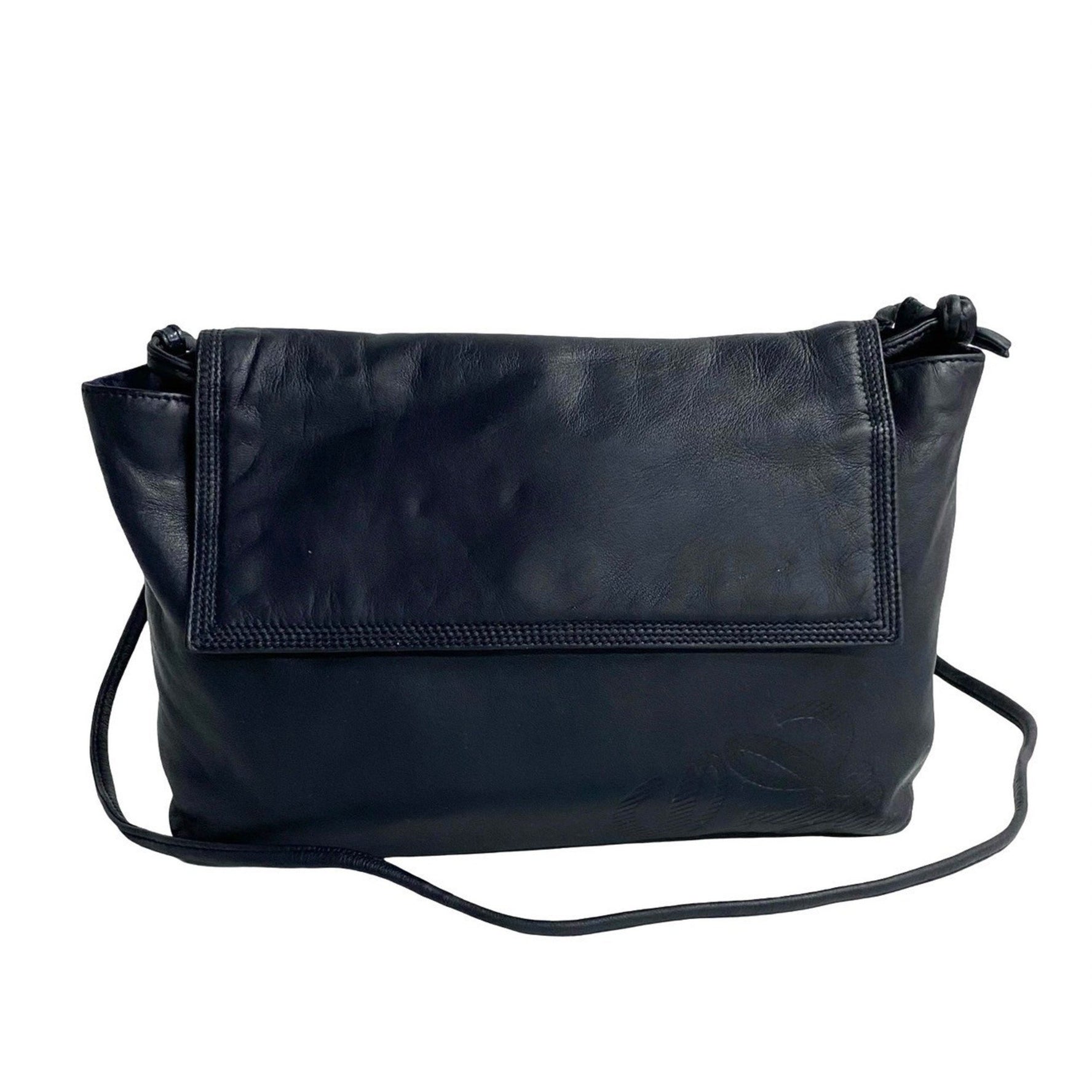 LOEWE Vintage Anagram Logo Nappa Leather Shoulder Bag/Pochette/Sacoche