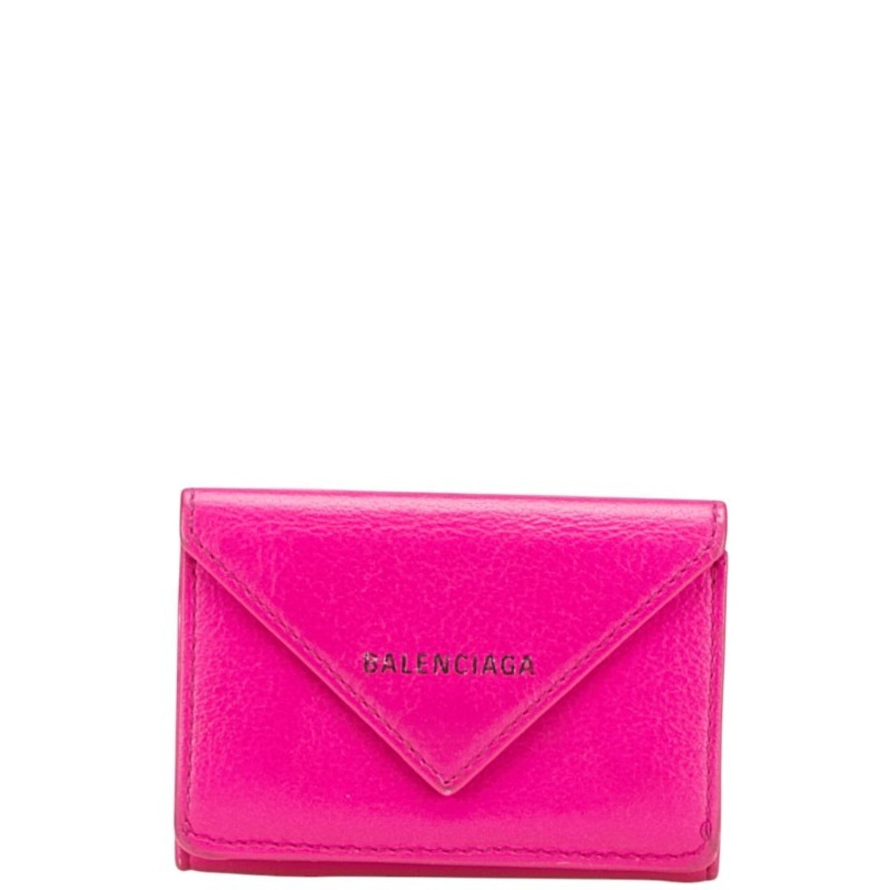 Balenciaga Paper Mini Wallet, Tri-fold Compact Leather