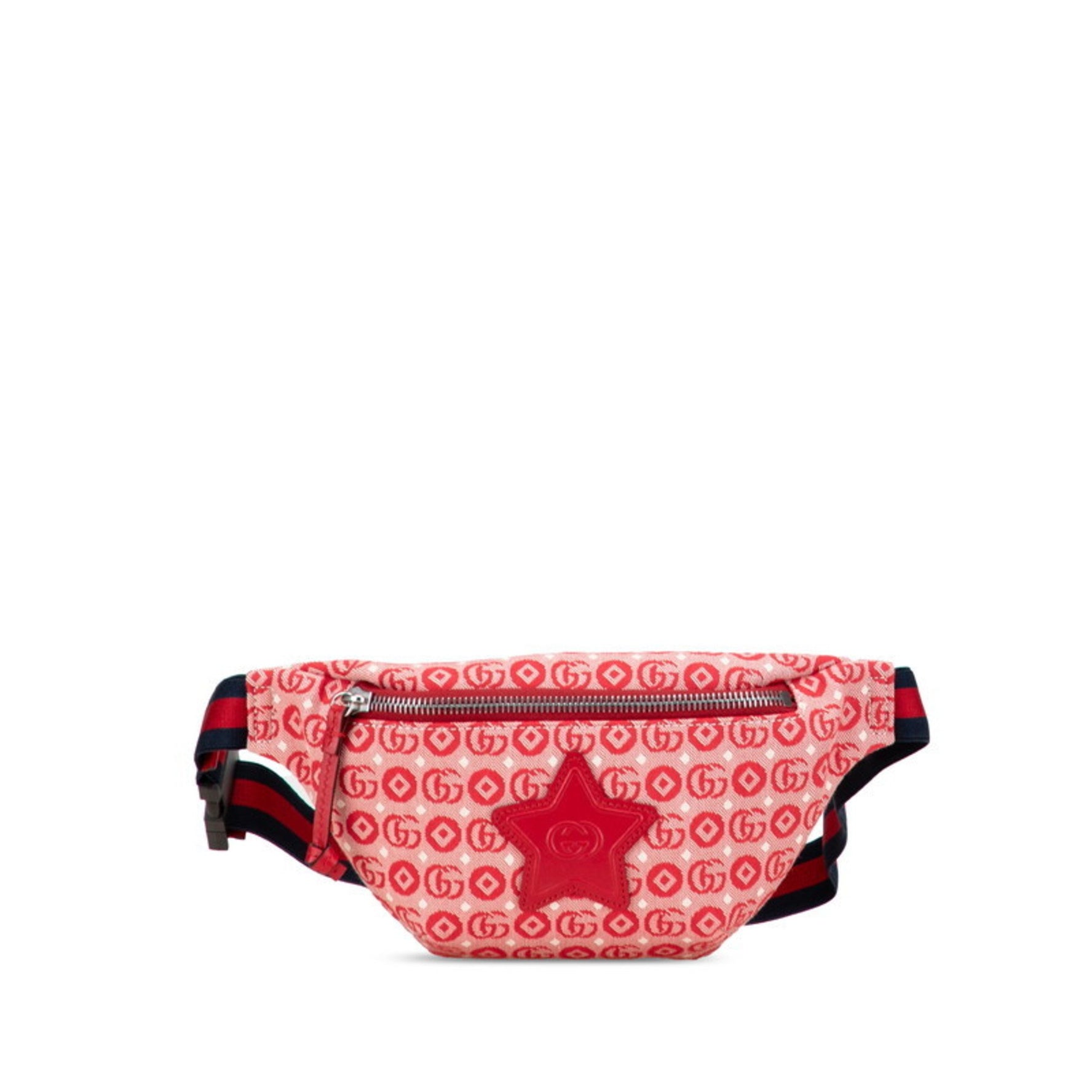 Gucci Children's GG Logo Star Waist Bag/Body Bag Red Canvas Leather