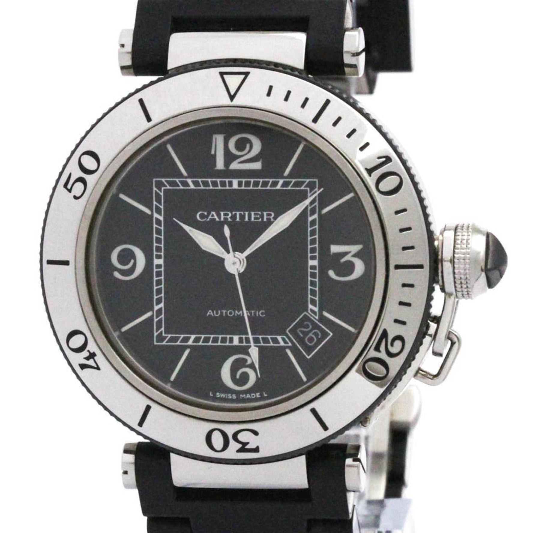 CARTIER Pasha Seatimer Steel Automatic Watch Polished