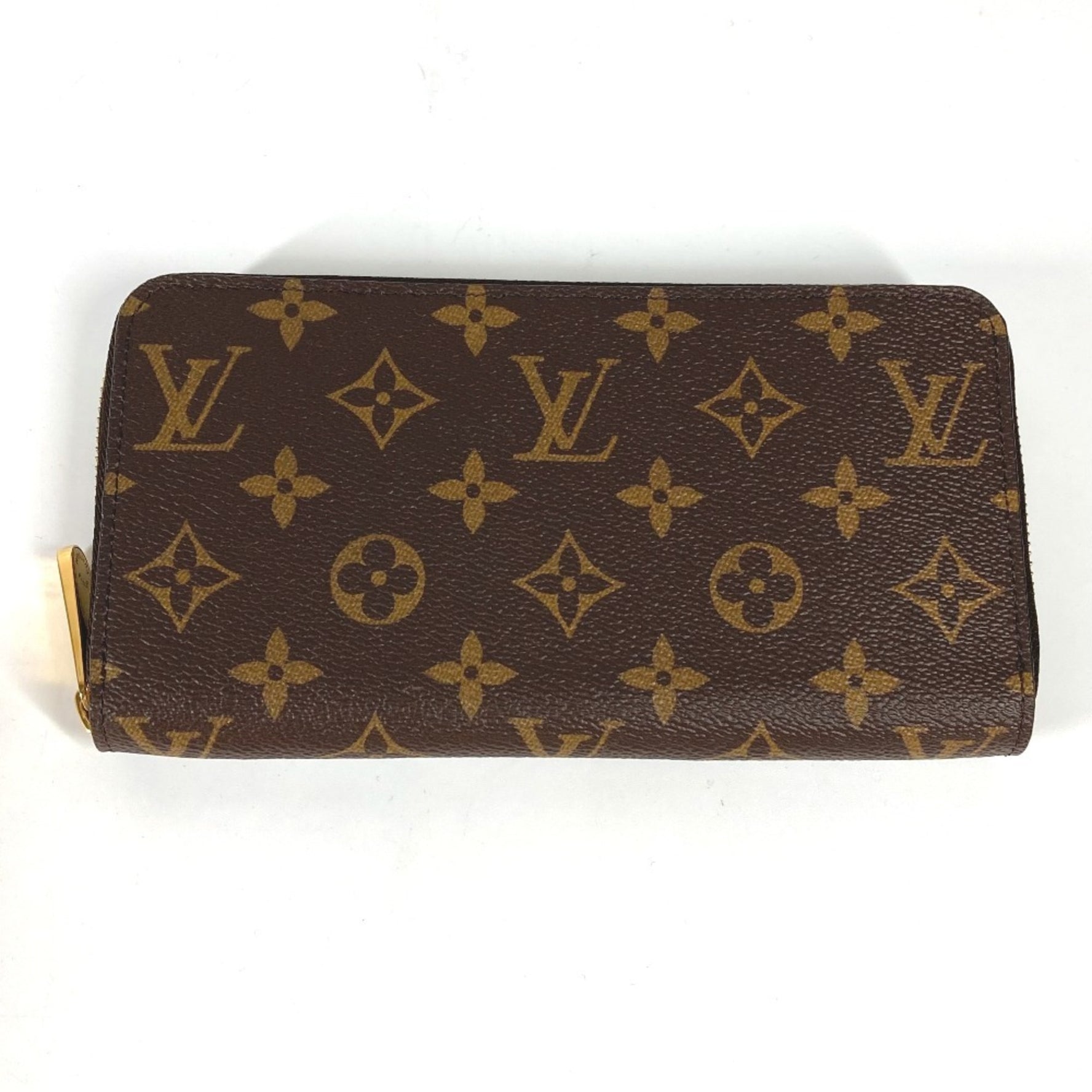Louis Vuitton Monogram Zippy Wallet Round Zipper Long Canvas Fuchsia Brown