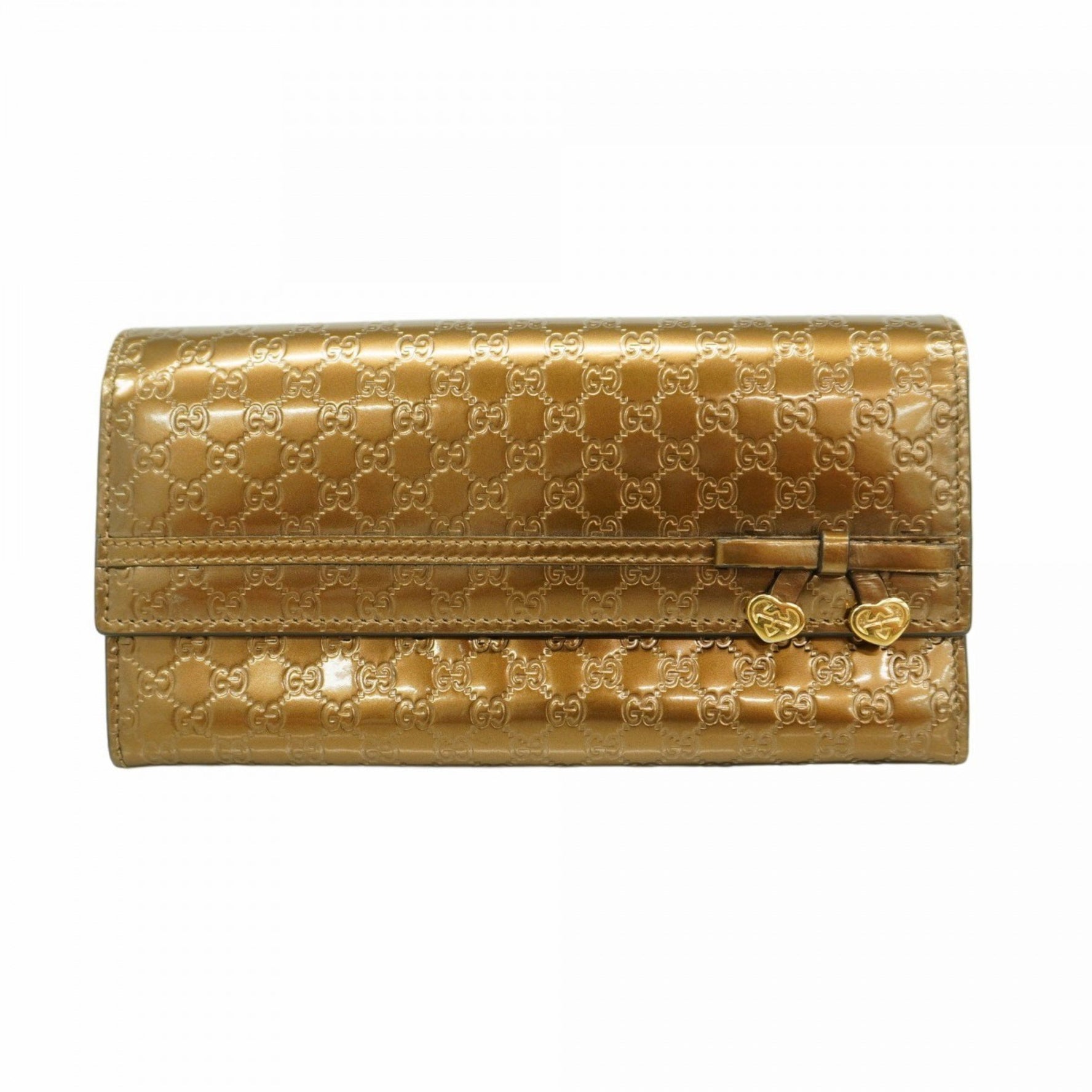 Gucci Micro Guccissima Long Wallet Enamel Bronze Women's