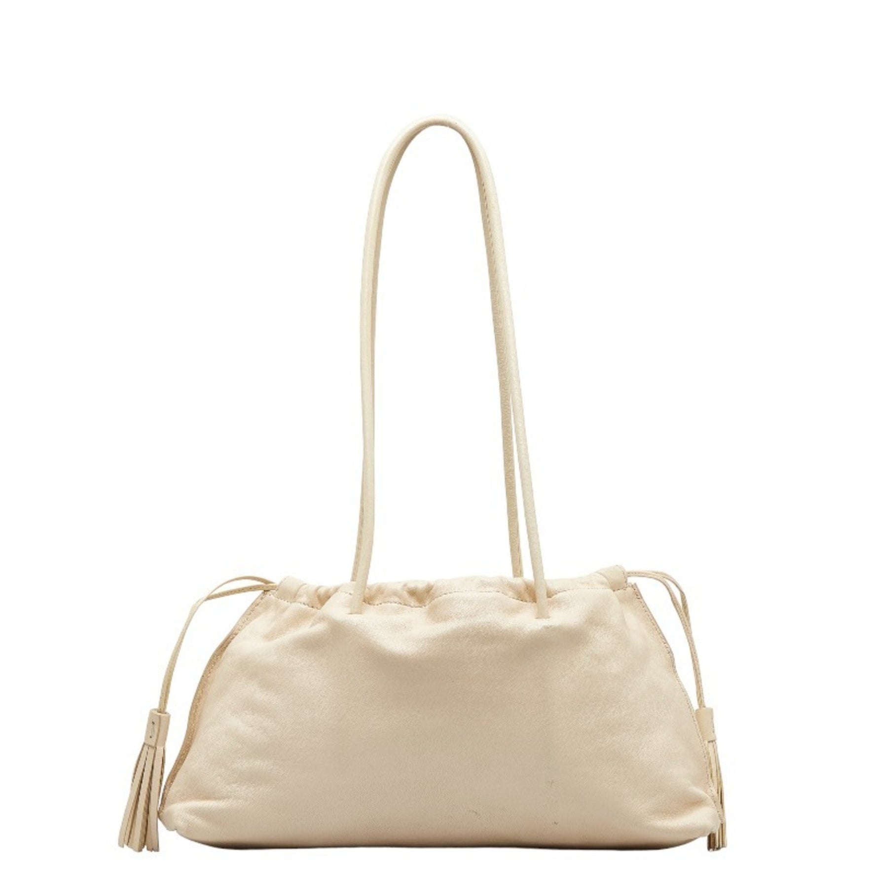 Gucci Tassel Handbag Tote Bag 001 4403 White Ivory Leather Women's GUCCI