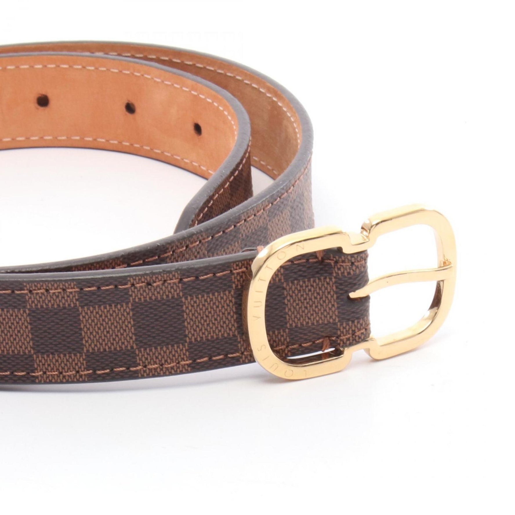 Louis Vuitton Santur Mini Belt, Coated Canvas with Damier Leather, Brown