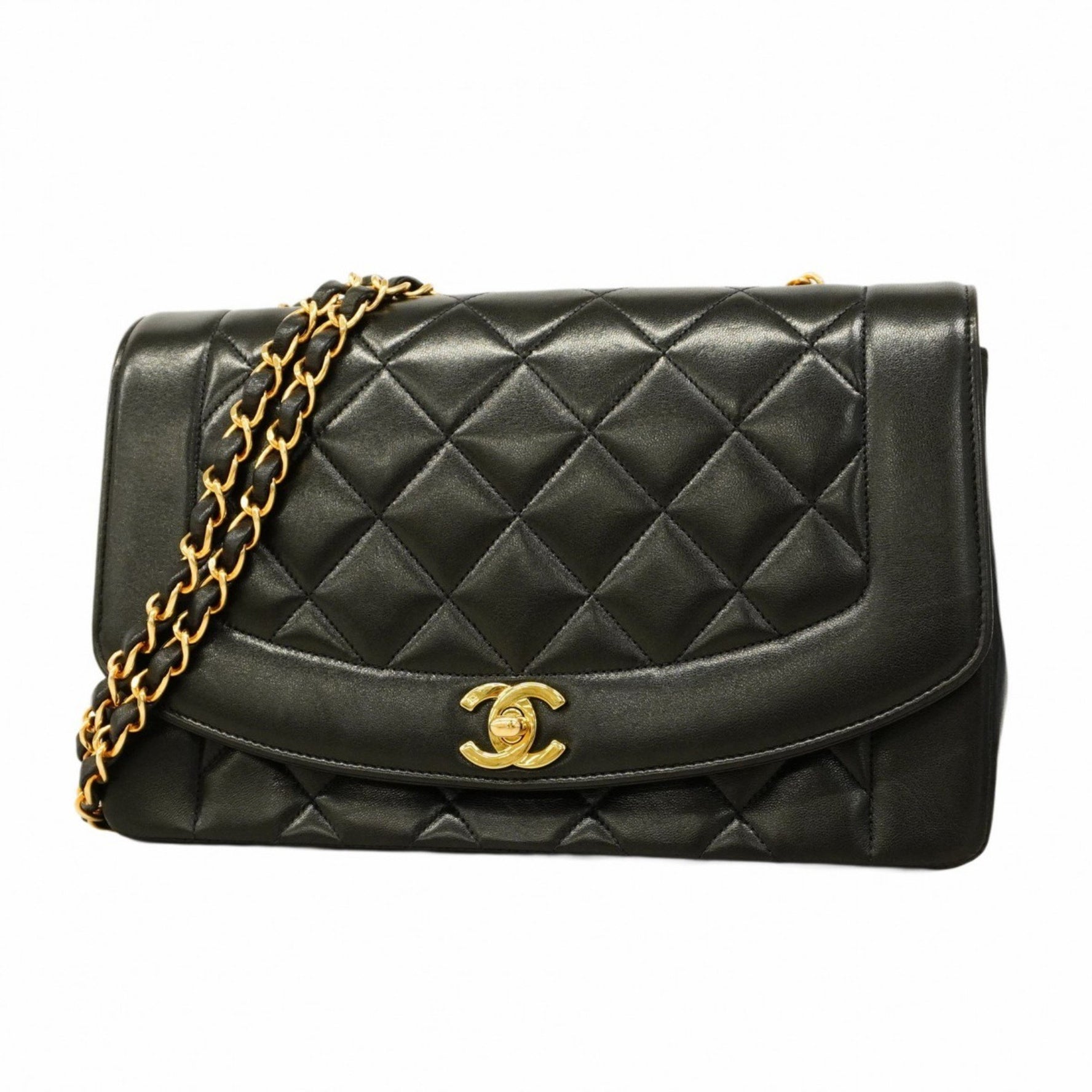Chanel Diana Matelasse Chain Shoulder Bag in Lambskin