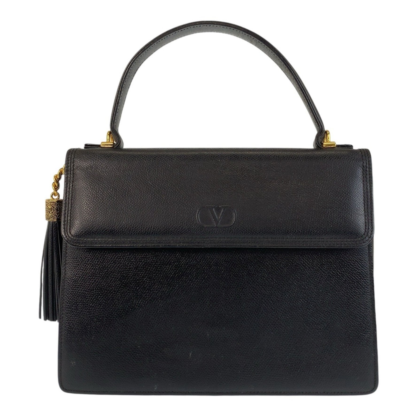 Valentino Garavani Vintage Gold Hardware Leather Handbag