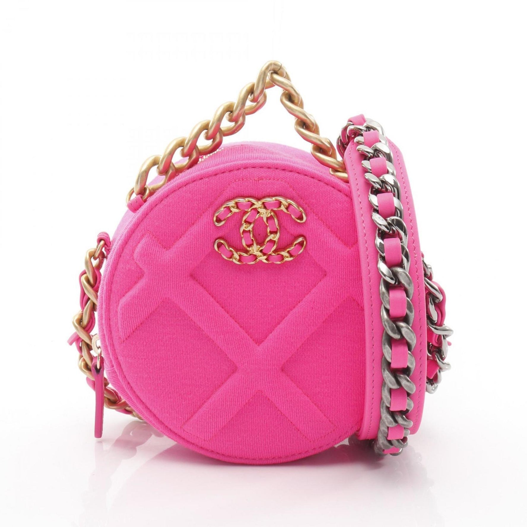 Chanel Coco Mark Round Mini Shoulder Bag, Fabric