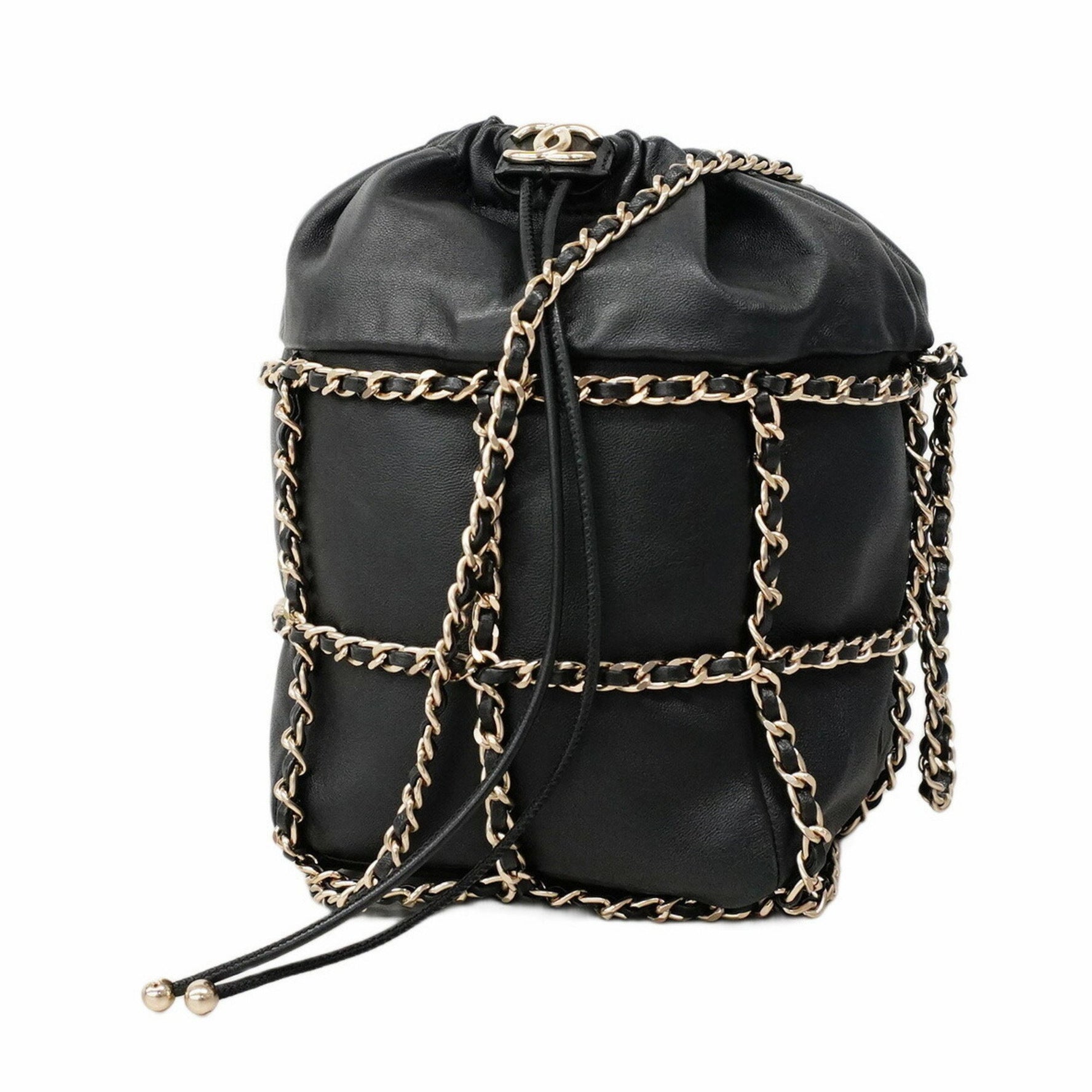 Chanel Shoulder Bag Chain Lambskin Champagne