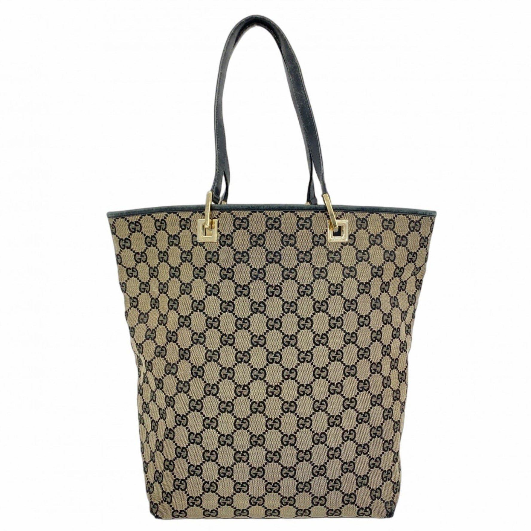 Gucci Tote Bag GG Canvas 002 1098 Beige Black