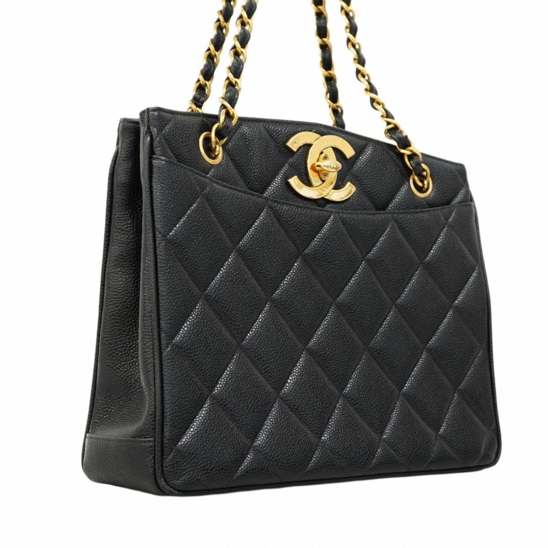 Chanel Matelasse Shoulder Bag with Chain, Caviar Skin