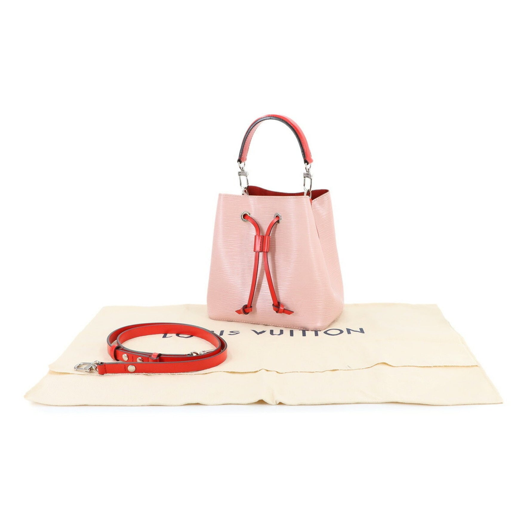 Louis Vuitton Epi Neo Noe BB 2-way Hand/Shoulder Bag in Rose Ballerine Leather, Red, M53609