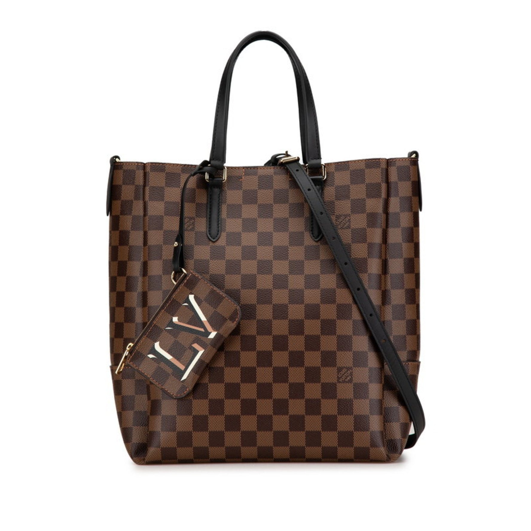 Louis Vuitton Damier Belmont NV MM Handbag Shoulder Bag N60294 Brown PVC Leather Women's LOUIS VUITTON