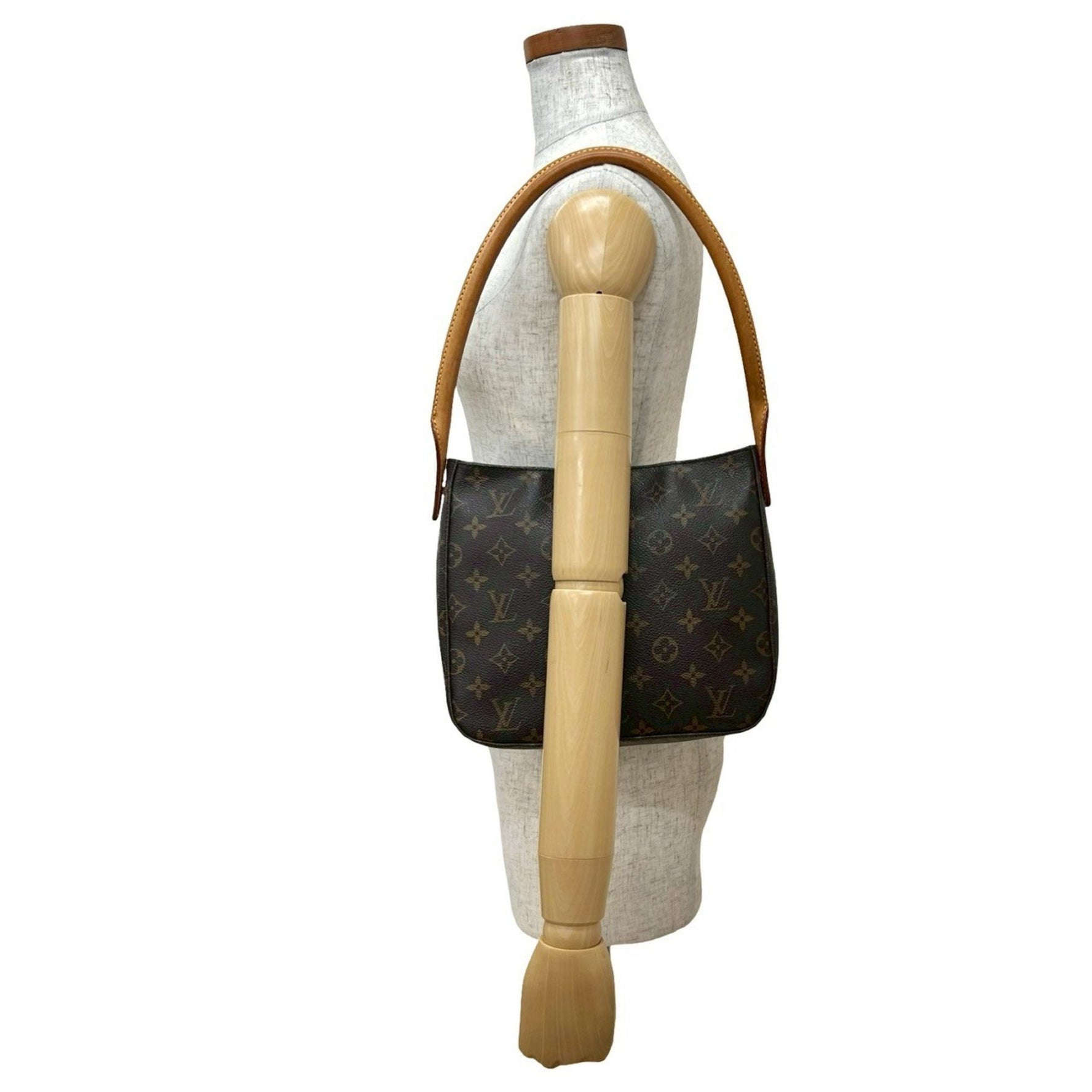 LOUIS VUITTON Vintage Looping MM Monogram Leather Semi-One Shoulder Bag