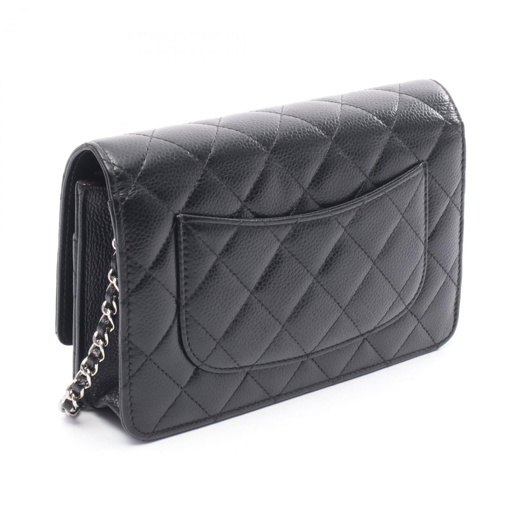 CHANEL Matelasse Shoulder Bag, Calfskin Leather, Women's, Black, AP0250
