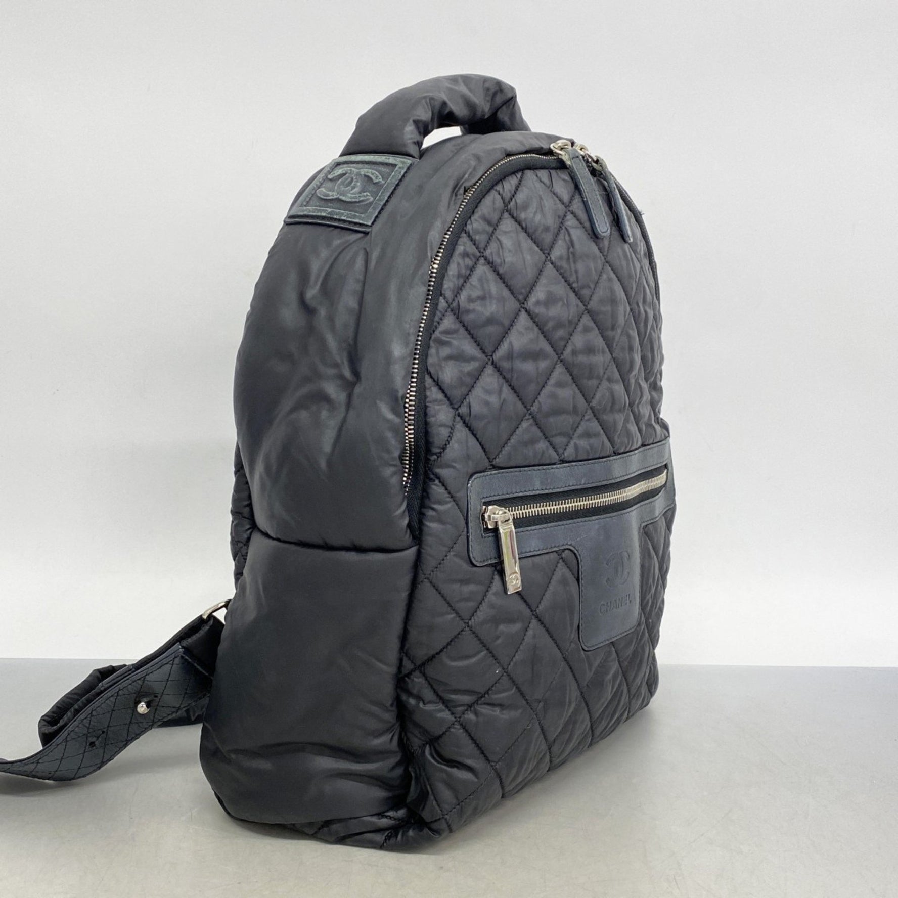Chanel Coco Cocoon Backpack/Daypack, Nylon, Black, Women's
