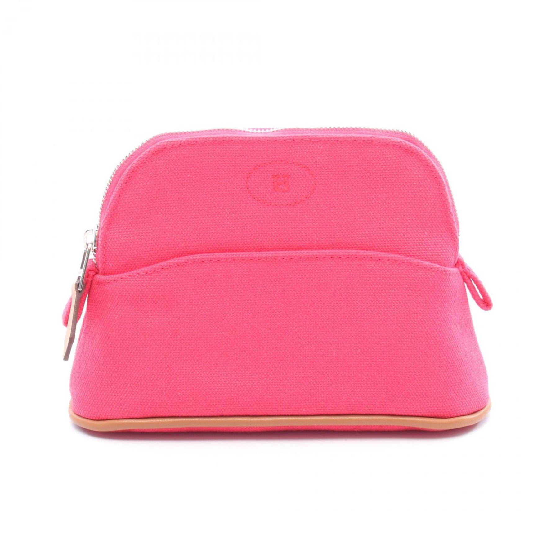 Hermes Hermès Bolide Pouch 15 Mini Bag Canvas Leather Pink Brown