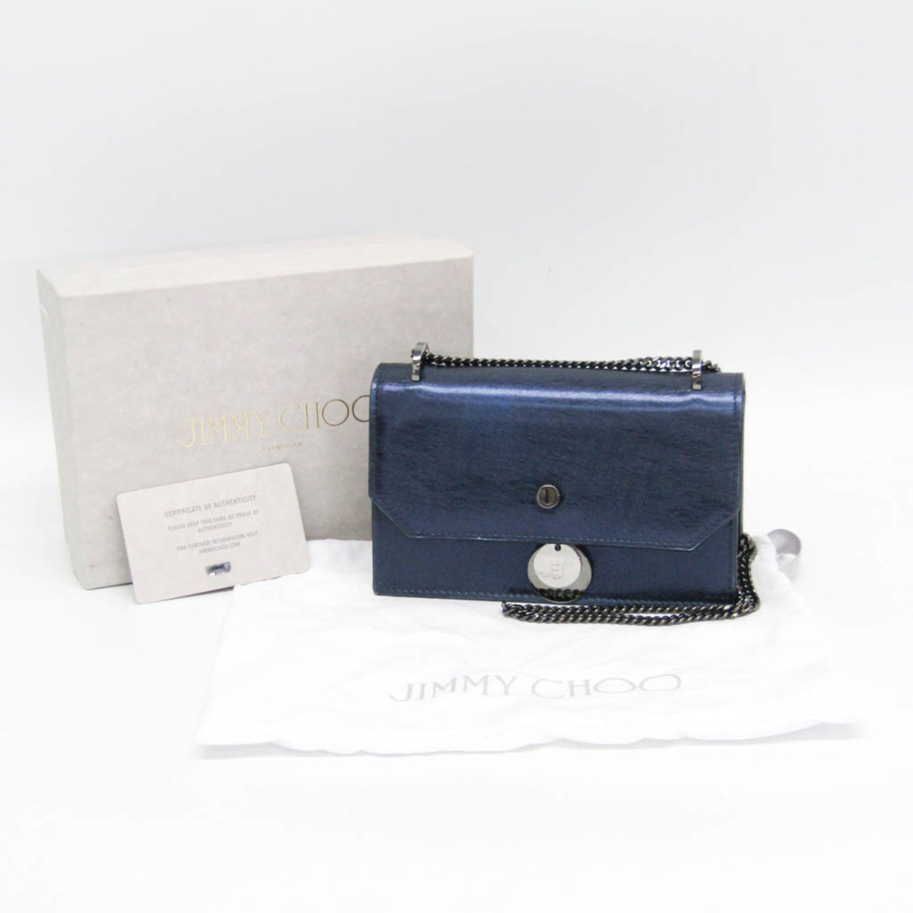 Jimmy Choo FINLEY Leather Shoulder Bag Metallic Purple