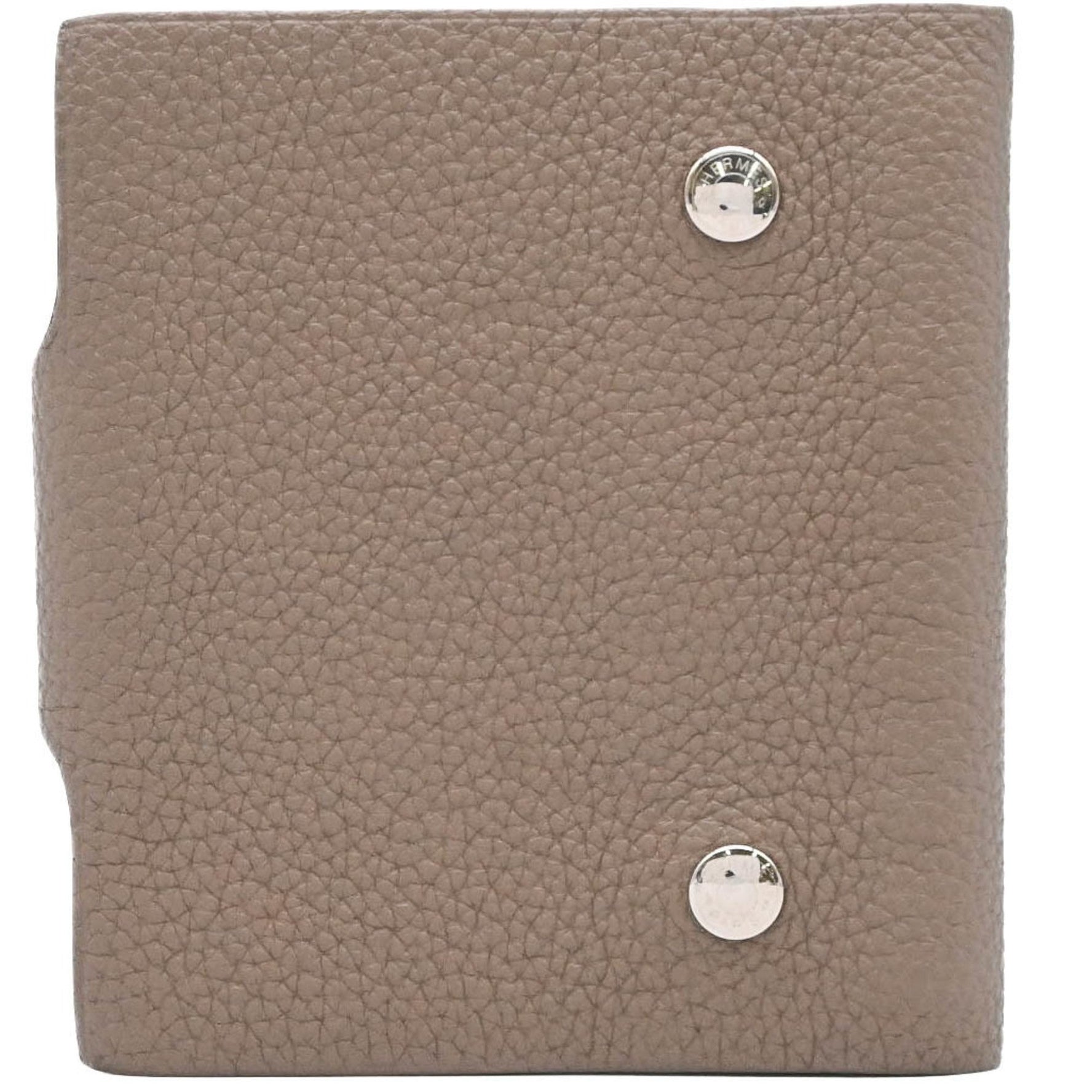 HERMES Ulysse Mini Notebook Cover in Taurillon Clemence Leather Etoupe Beige #Z