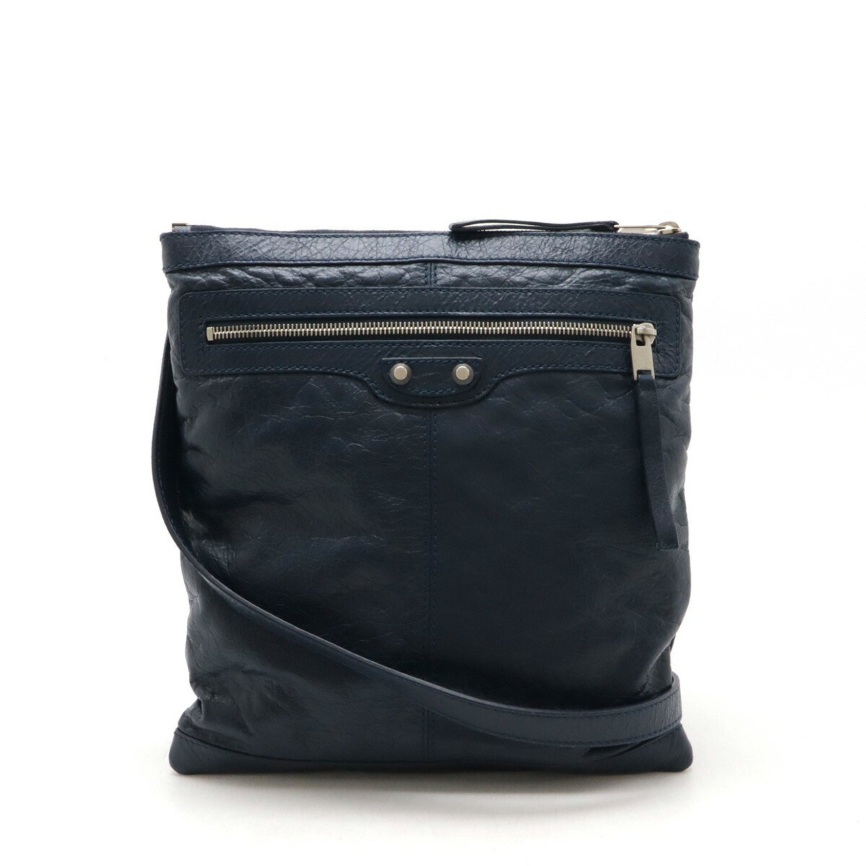 BALENCIAGA Neo Sketch Shoulder Bag Leather Blue